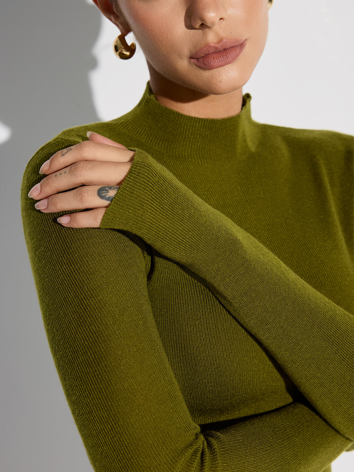 Mock Neck Wool-Blend Knit Top Mock Neck Wool-Blend Knit Top