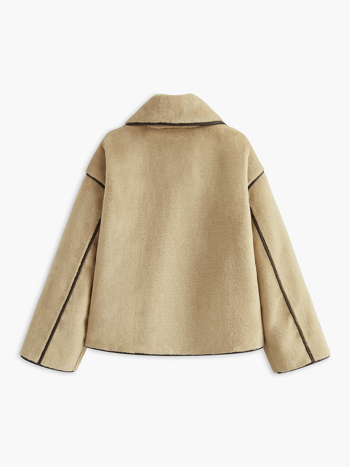 Contrast Piping Shift Minky Coat Contrast Piping Shift Minky Coat