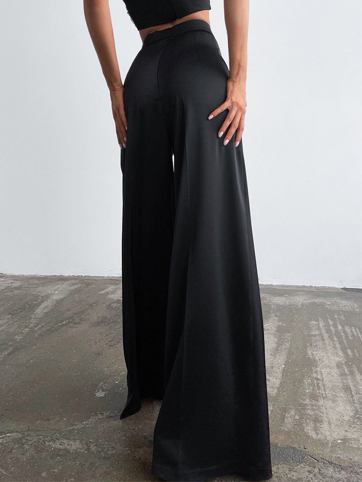 Oversized Satin Wide Leg Dress Pants Oversized Satin Wide Leg Dress Pants