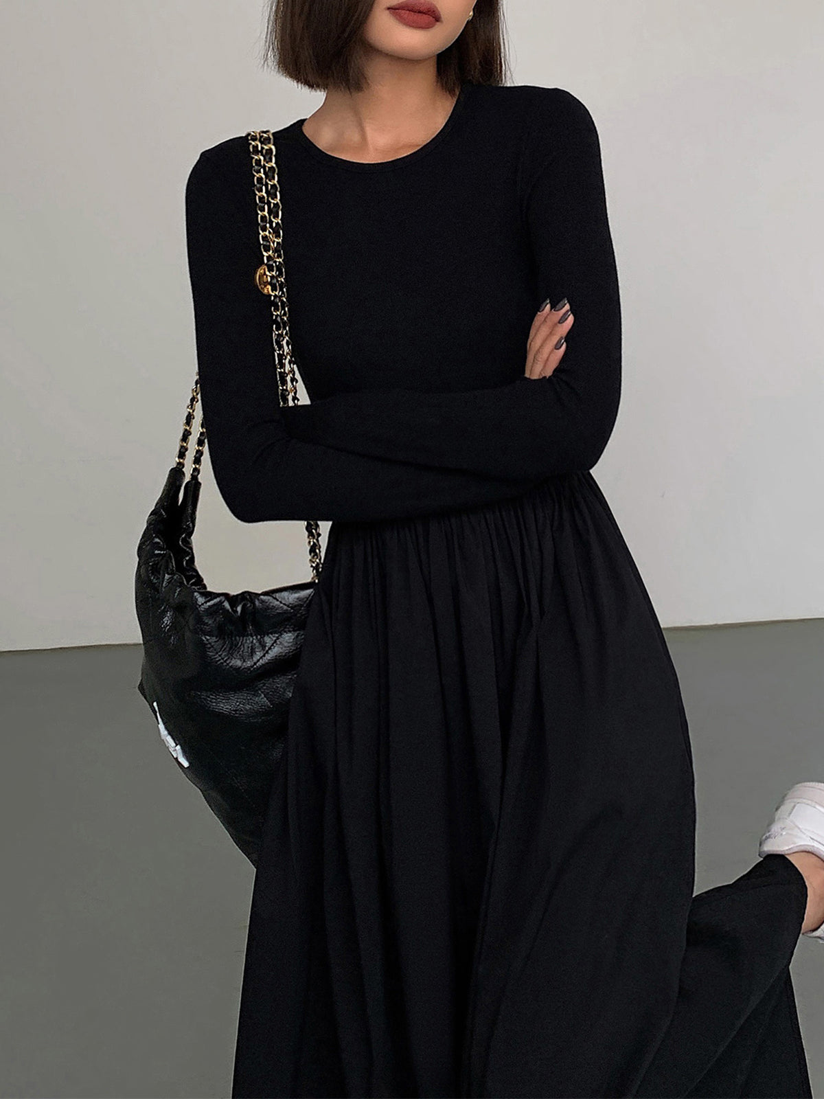 Leisure Pockets Long Sleeve Long Dress Leisure Pockets Long Sleeve Long Dress