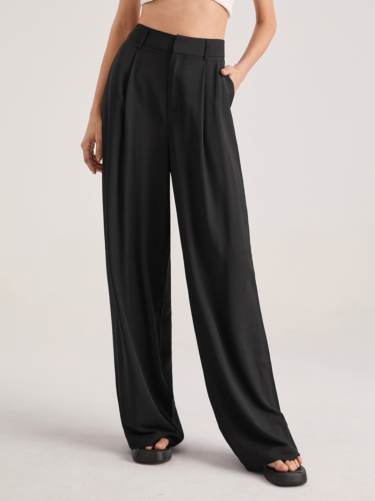 Oversized High Waisted Pleat Front Trousers Oversized High Waisted Pleat Front Trousers