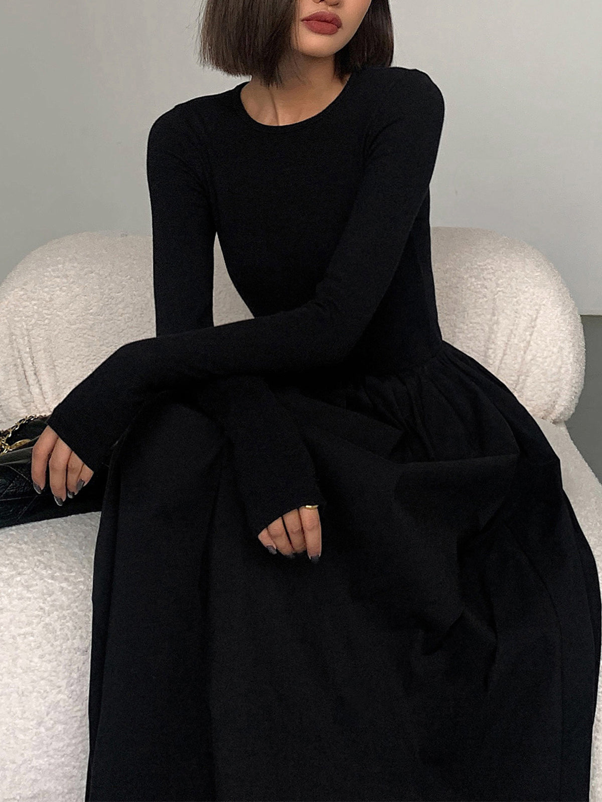 Leisure Pockets Long Sleeve Long Dress Leisure Pockets Long Sleeve Long Dress