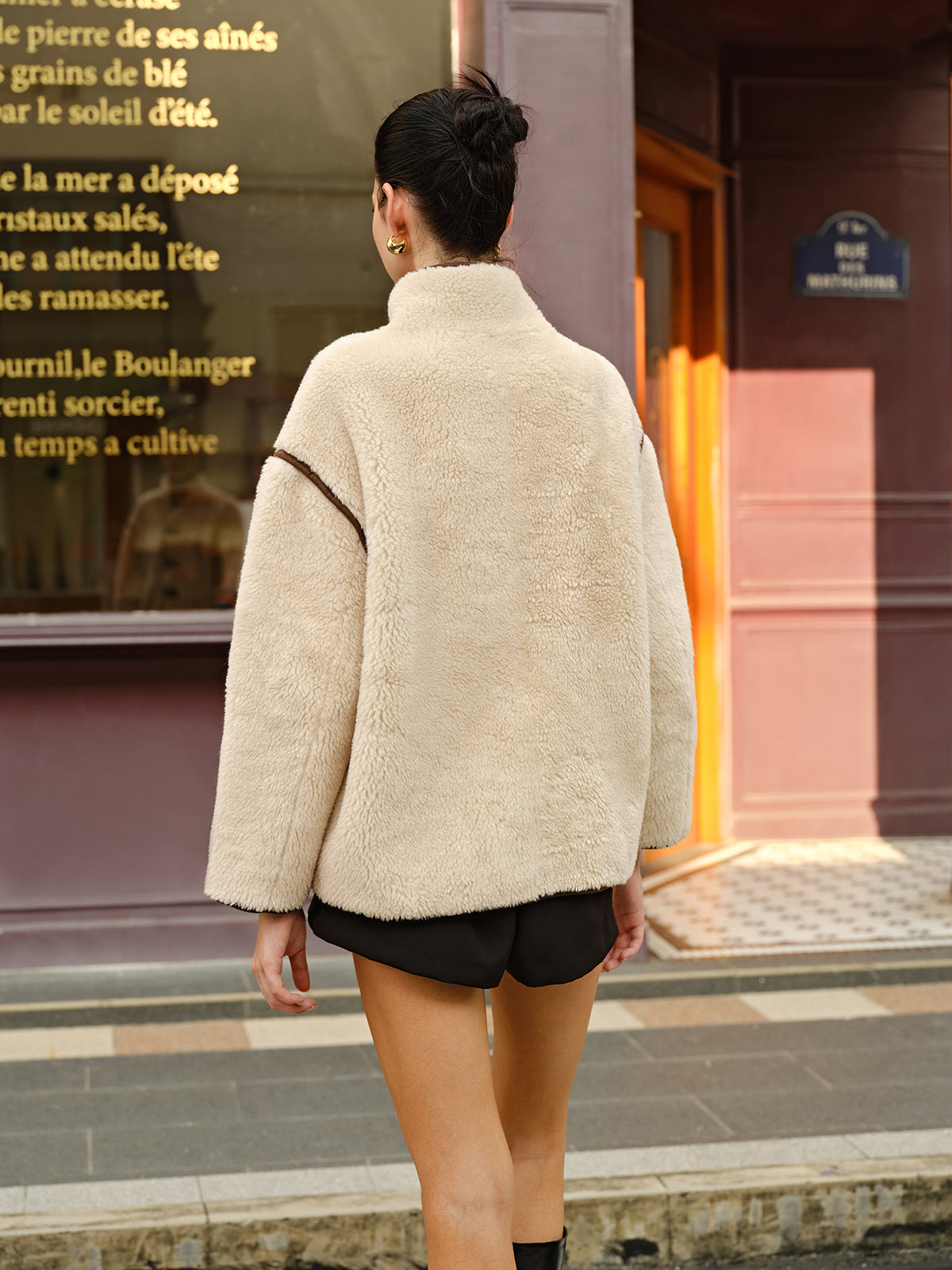Minky Contrast Piping Fleece Jacket Minky Contrast Piping Fleece Jacket