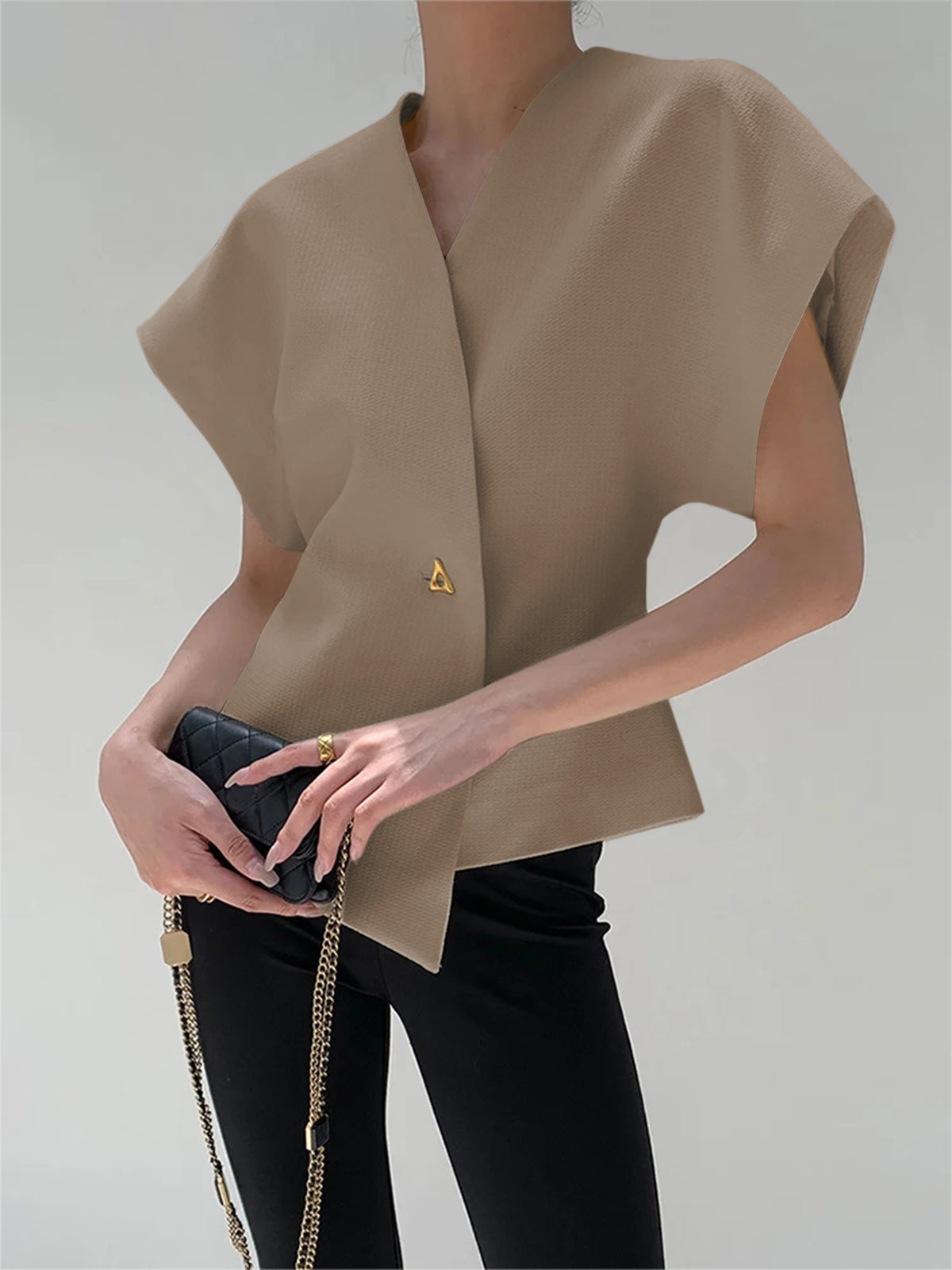 Trendy V-Neck Button Down Blouse Trendy V-Neck Button Down Blouse