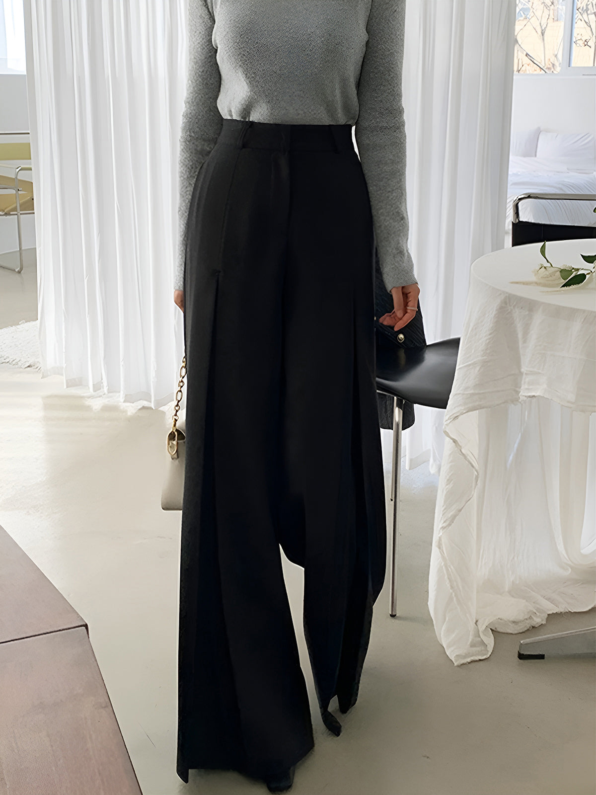 High-Waist Pleated Wide-Leg Pants High-Waist Pleated Wide-Leg Pants