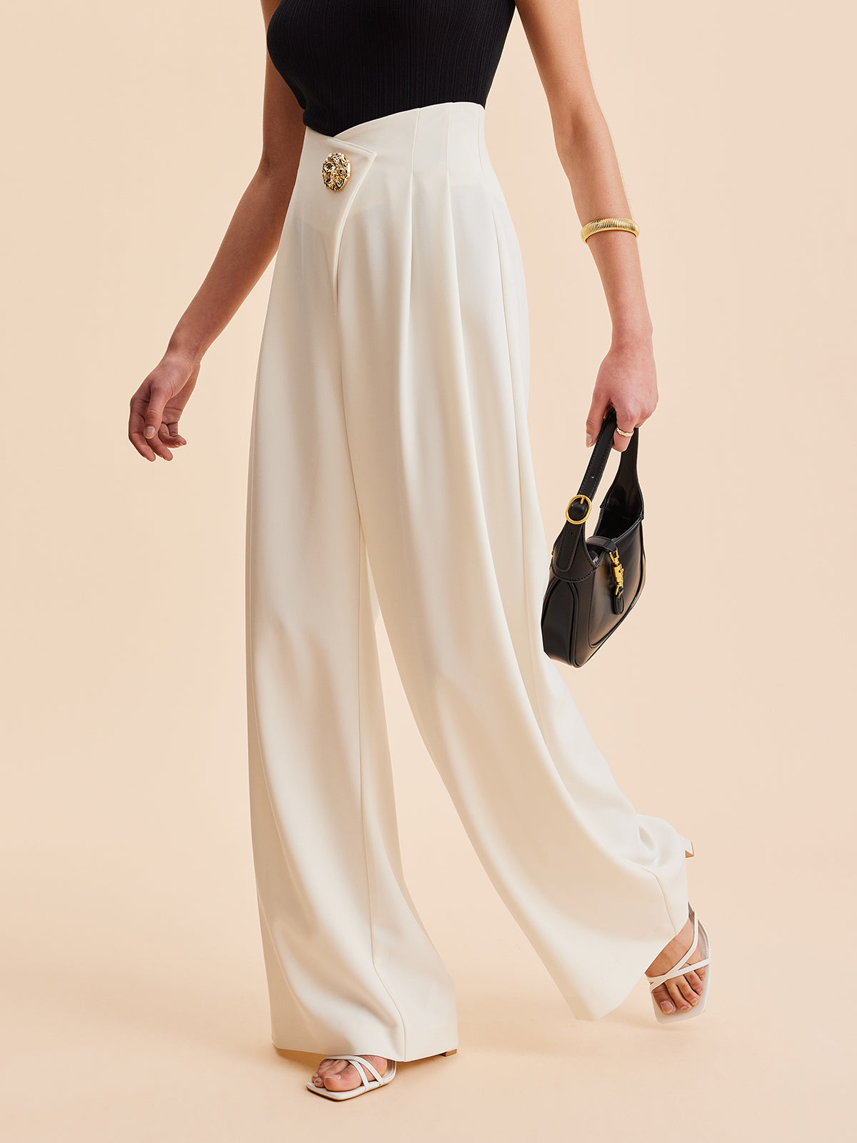 Embellished High-Waist Wide-Leg Pants Embellished High-Waist Wide-Leg Pants