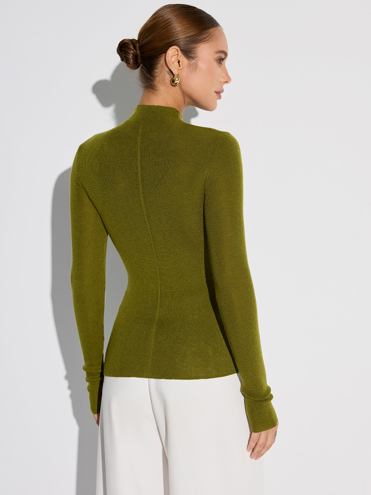 Mock Neck Wool-Blend Knit Top Mock Neck Wool-Blend Knit Top