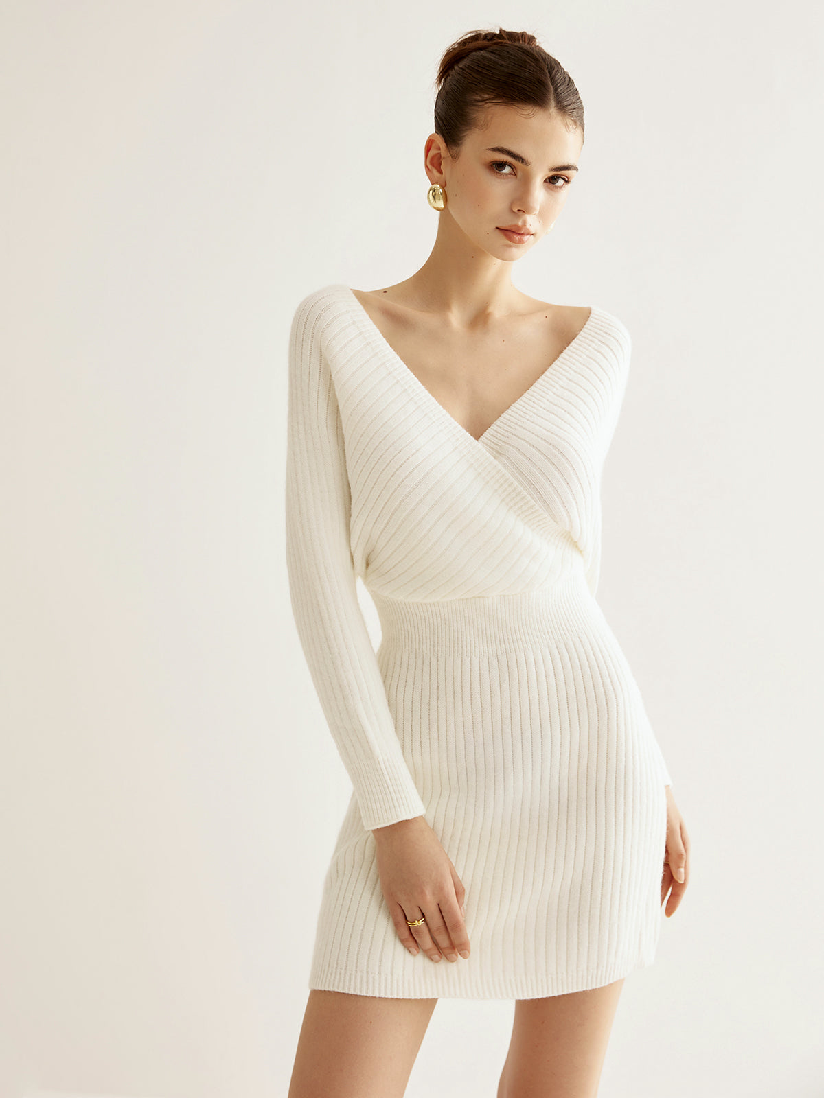 Criss Cross Cinched Sweater Dress Criss Cross Cinched Sweater Dress