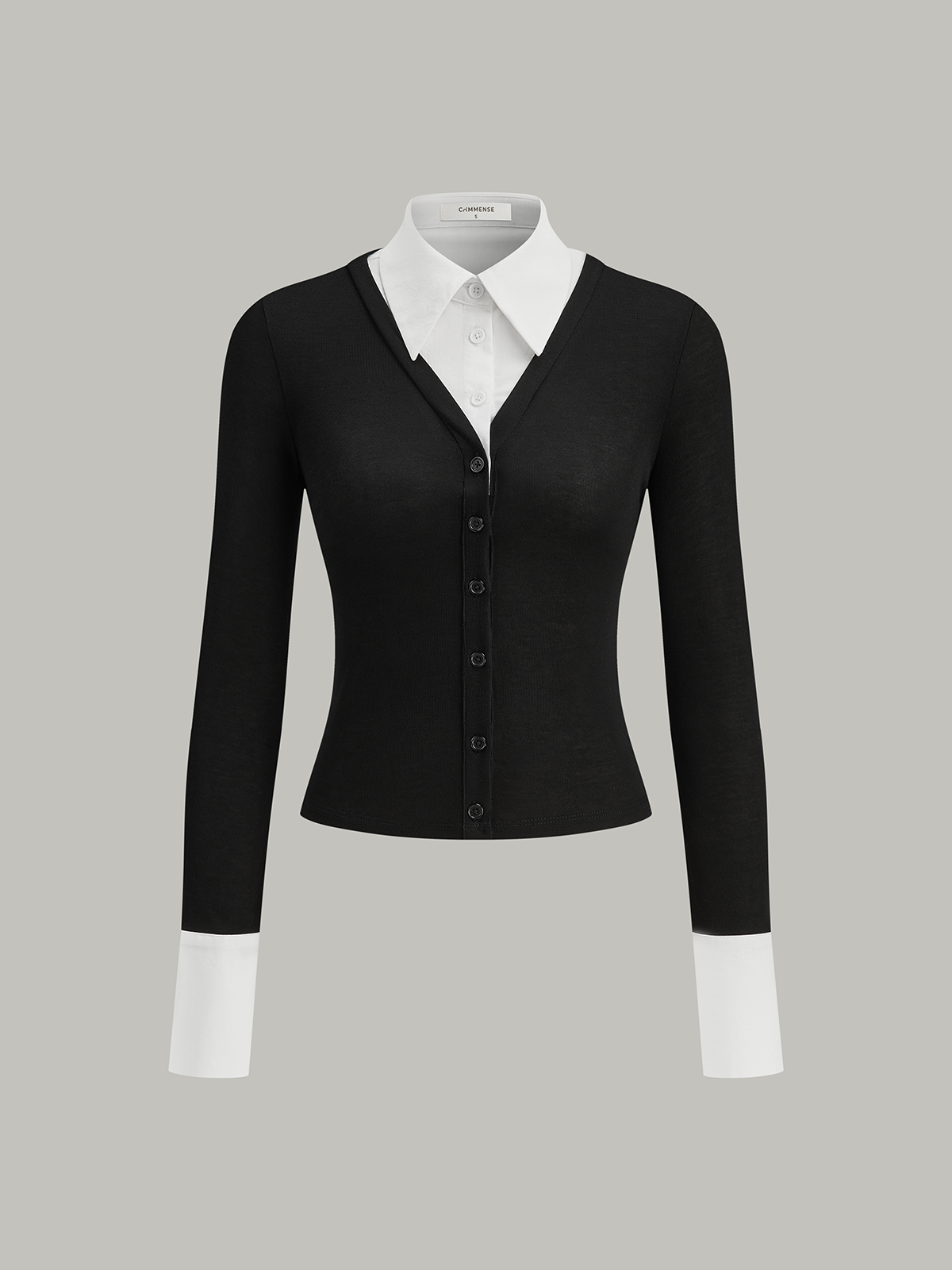 2 in 1 Contrast Collar and Cuff Shirt 2 in 1 Contrast Collar and Cuff Shirt