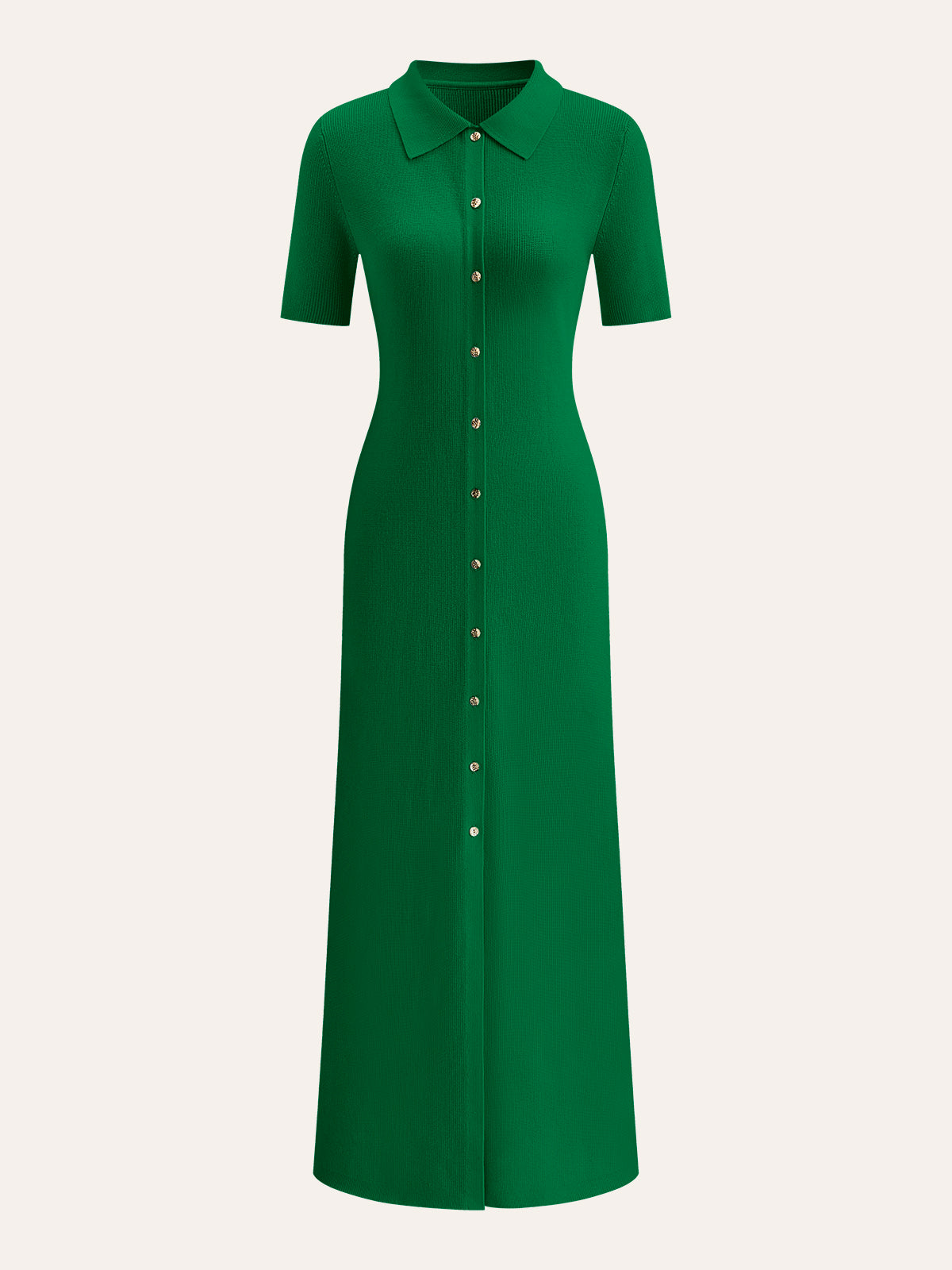 Metal Button Collar Midi Dress Metal Button Collar Midi Dress