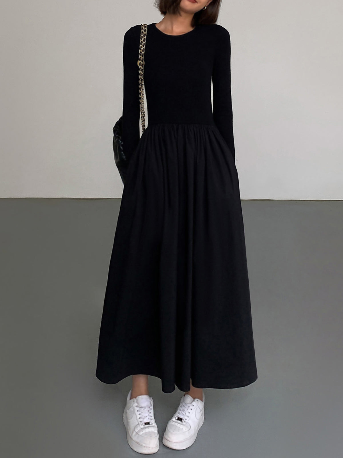 Leisure Pockets Long Sleeve Long Dress Leisure Pockets Long Sleeve Long Dress