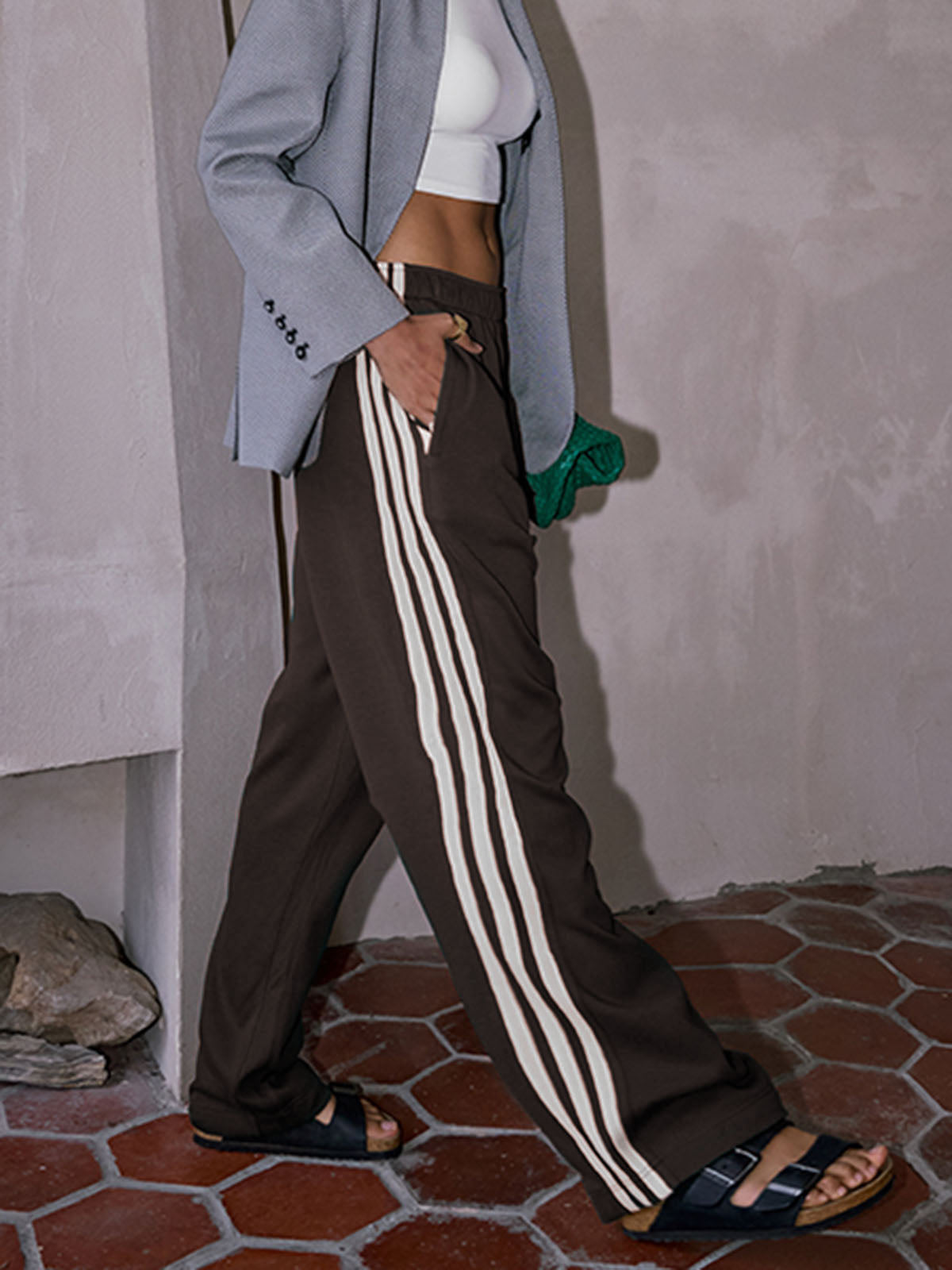 Casual Striped Patchwork Pants Casual Striped Patchwork Pants