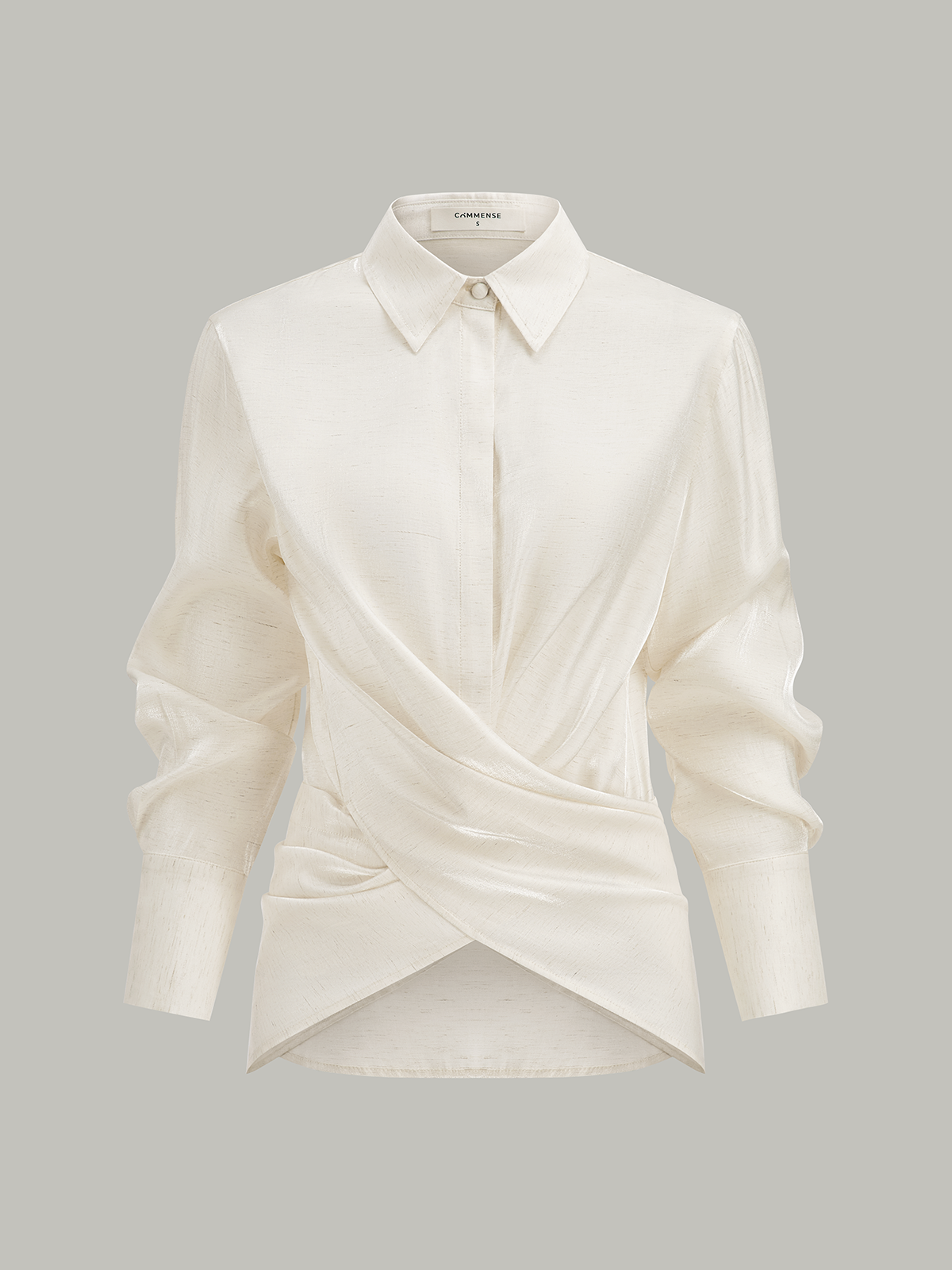 Linen Blend Cross-Over Wrap Shirt Linen Blend Cross-Over Wrap Shirt