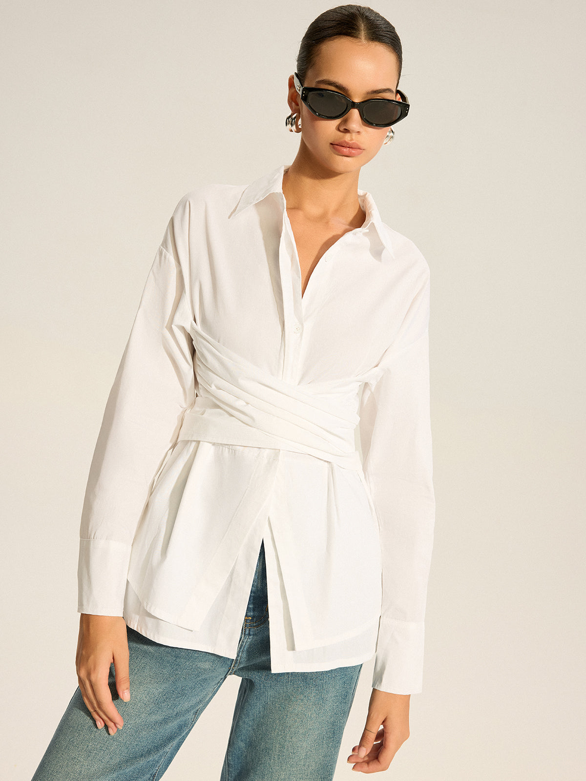 Back Bow Long-Sleeve Shirt Back Bow Long-Sleeve Shirt