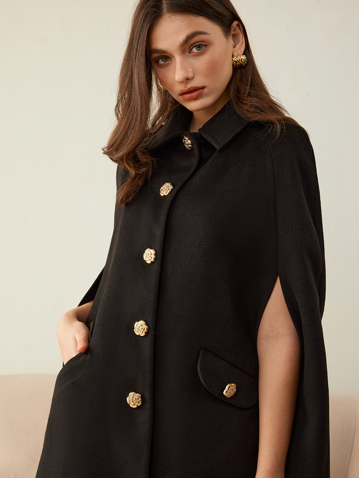 Camellia-Button Cloak Camellia-Button Cloak