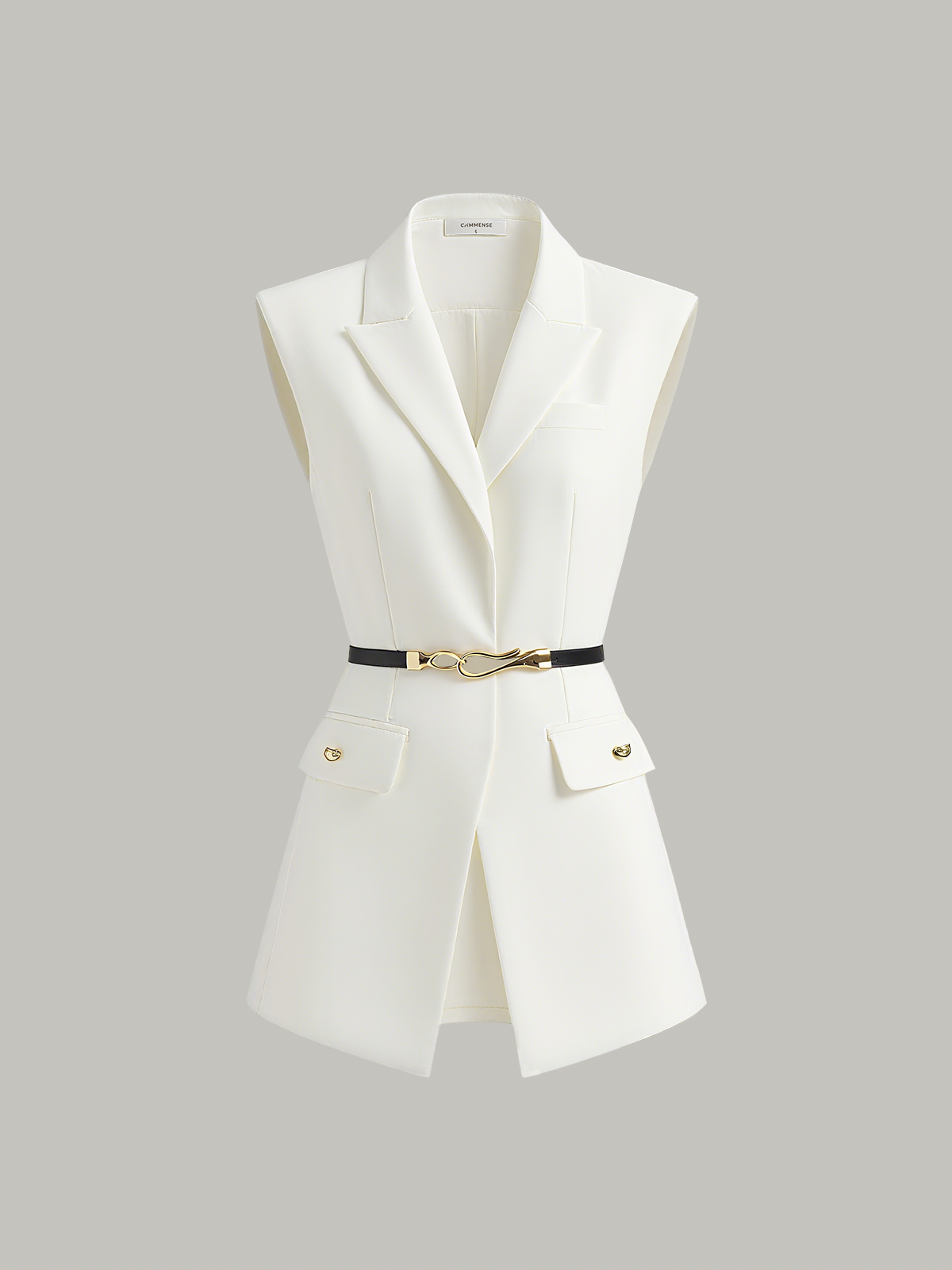 Belted Cap Sleeve Vest Belted Cap Sleeve Vest