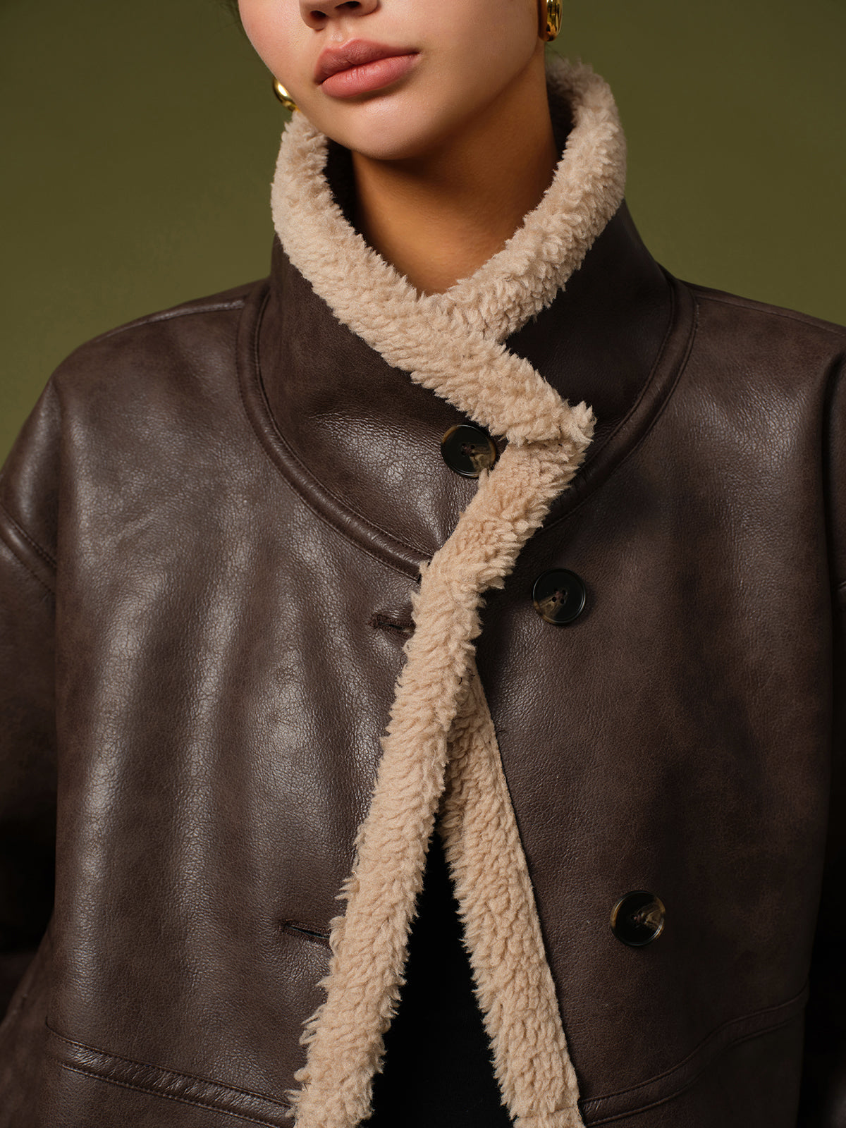 Fleecing PU Leather Warm Jackets Fleecing PU Leather Warm Jackets
