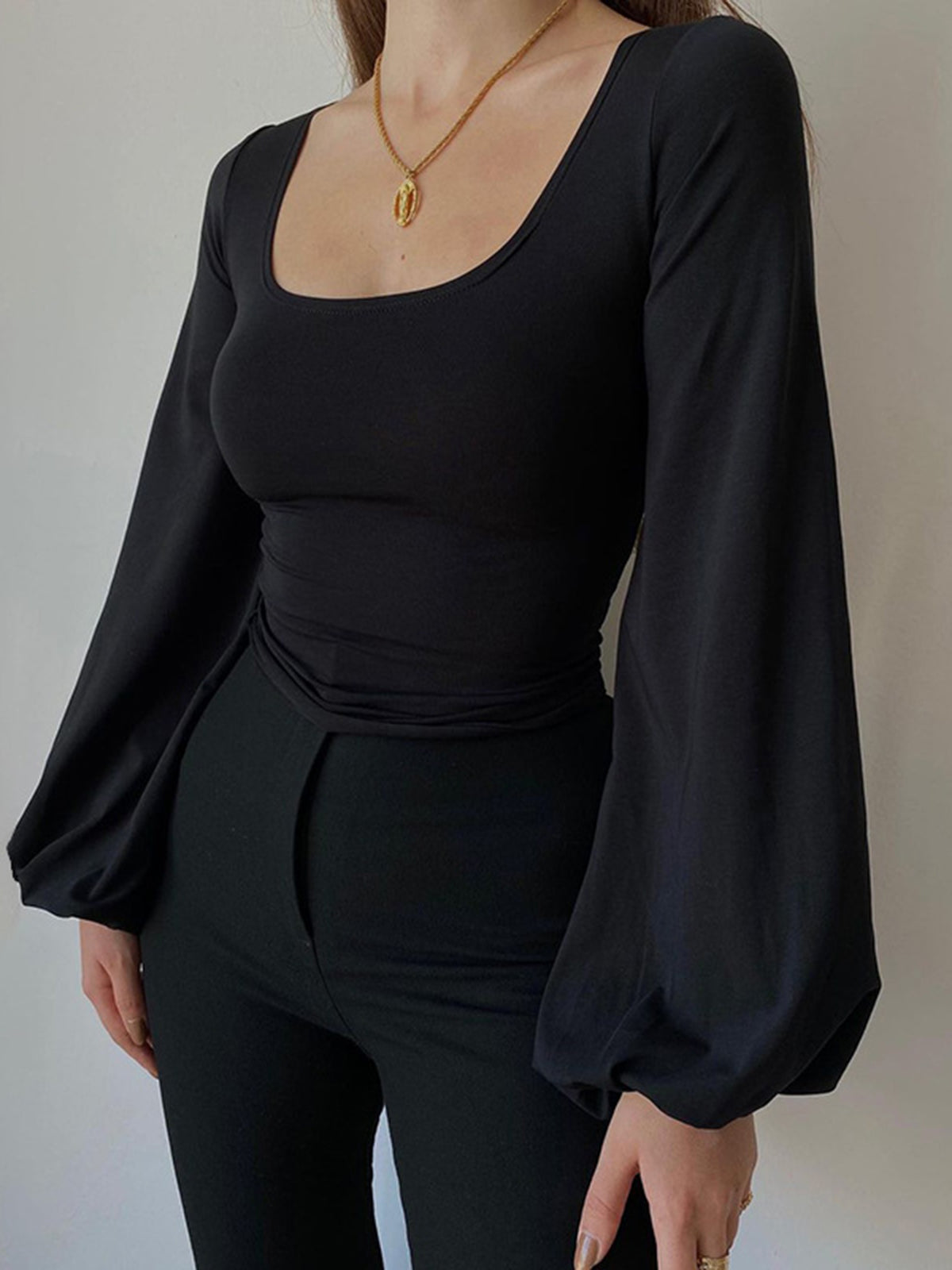 Puff Sleeve Square Neck Blouse Puff Sleeve Square Neck Blouse