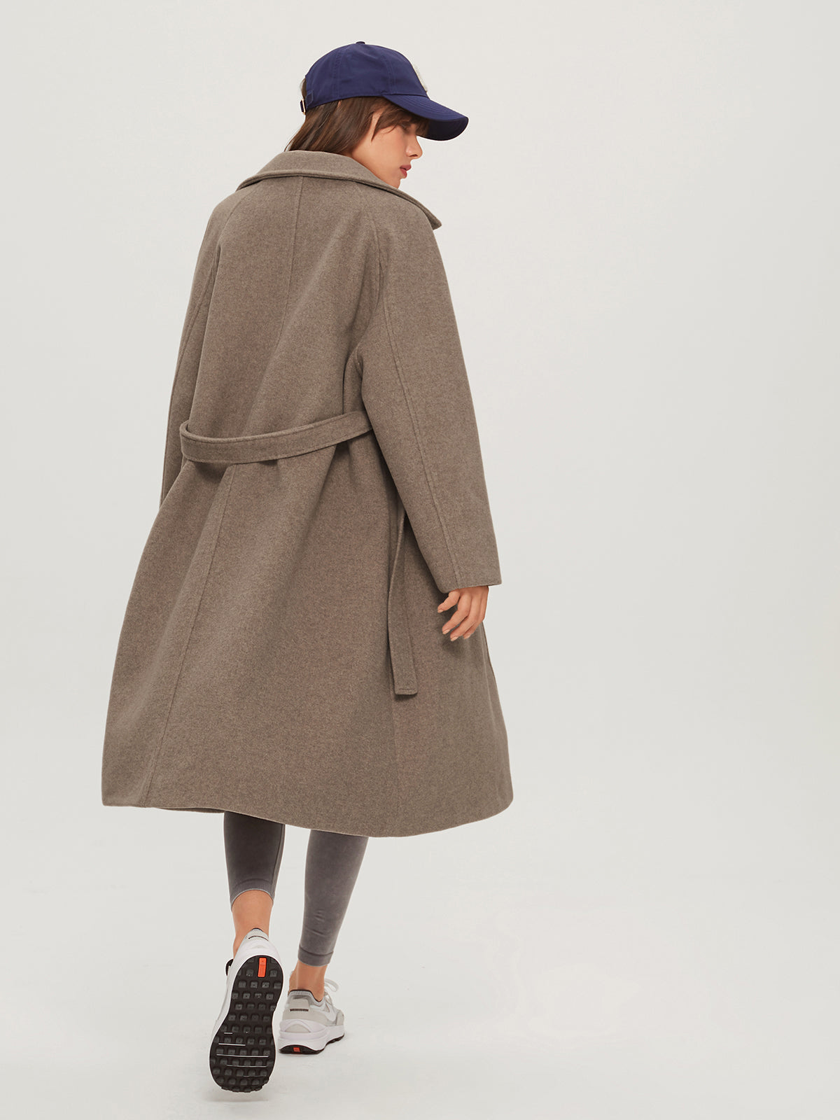 Oversized Brushed Belted Long Overcoat Oversized Brushed Belted Long Overcoat