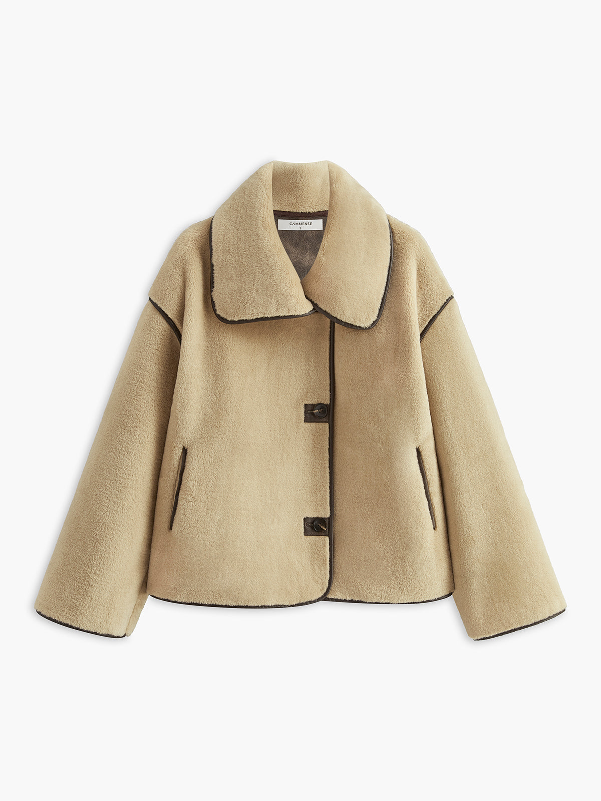Contrast Piping Shift Minky Coat Contrast Piping Shift Minky Coat