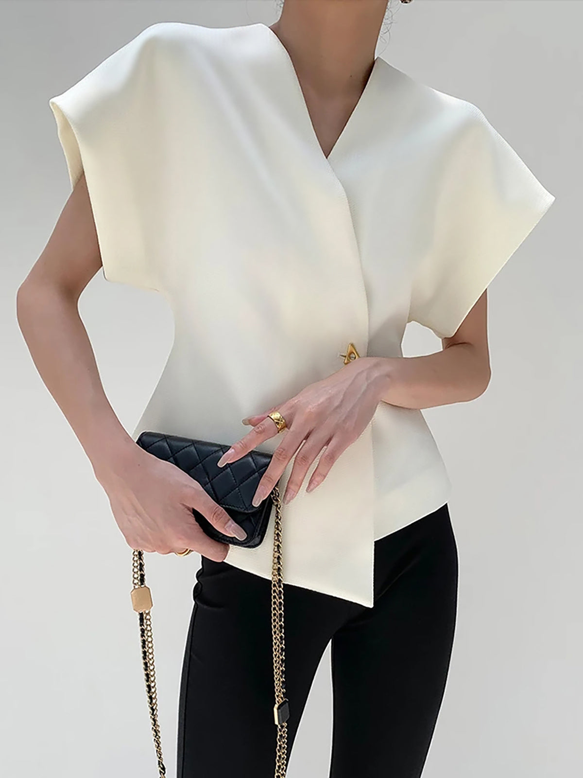 Trendy V-Neck Button Down Blouse Trendy V-Neck Button Down Blouse