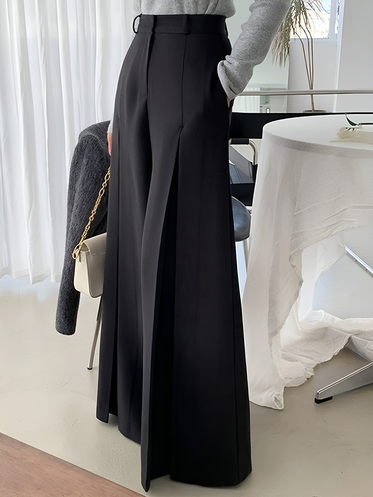 High-Waist Pleated Wide-Leg Pants High-Waist Pleated Wide-Leg Pants