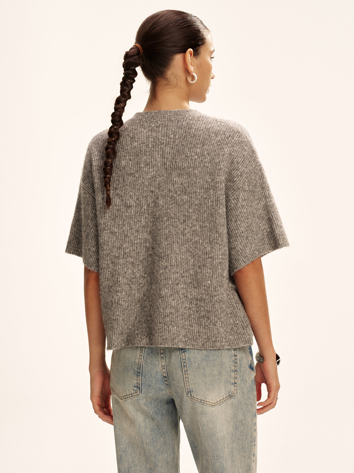 Wool-Blend Short-Sleeved Cardigan Wool-Blend Short-Sleeved Cardigan