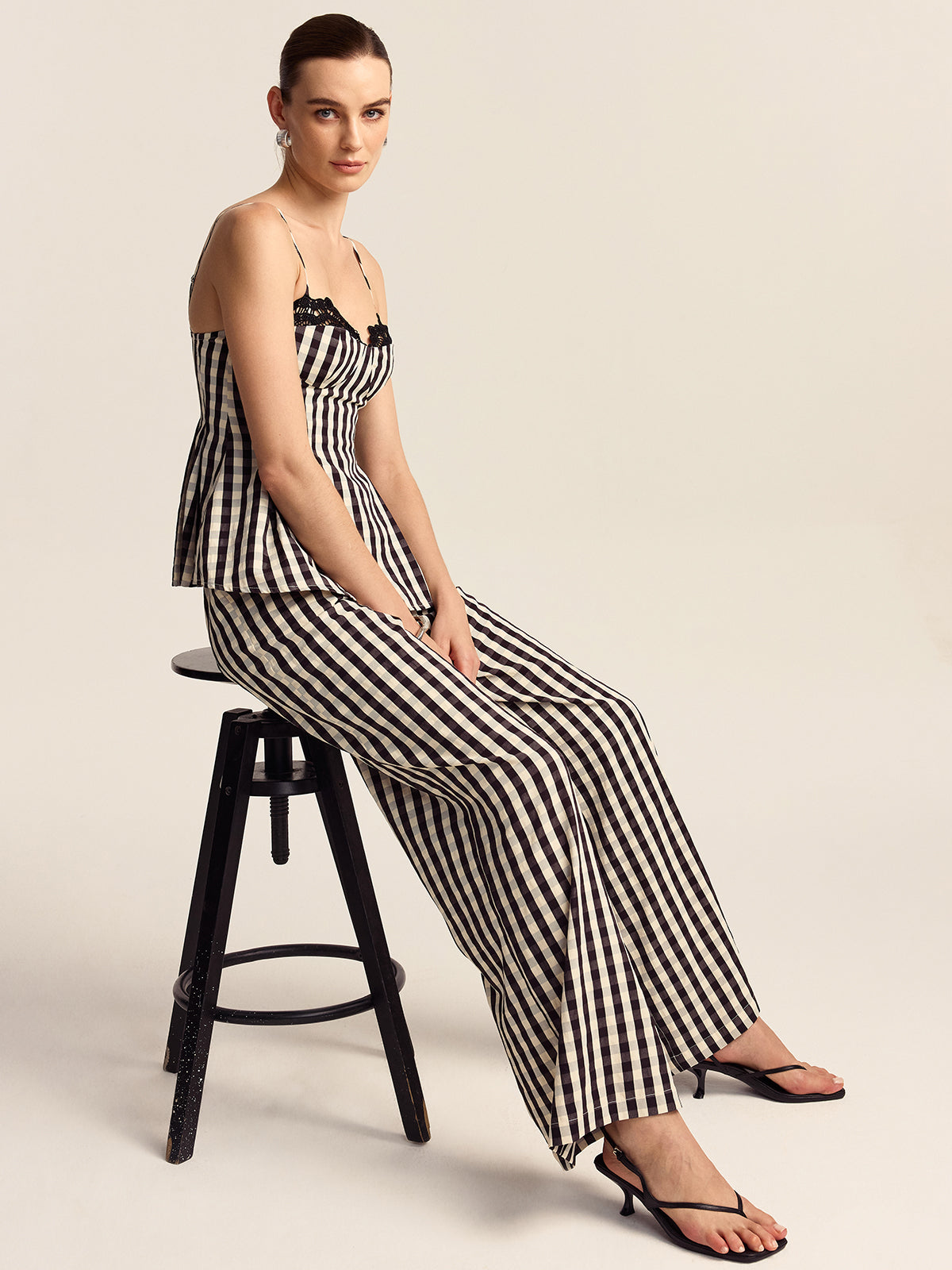 Gingham Wide-Leg Pants Gingham Wide-Leg Pants