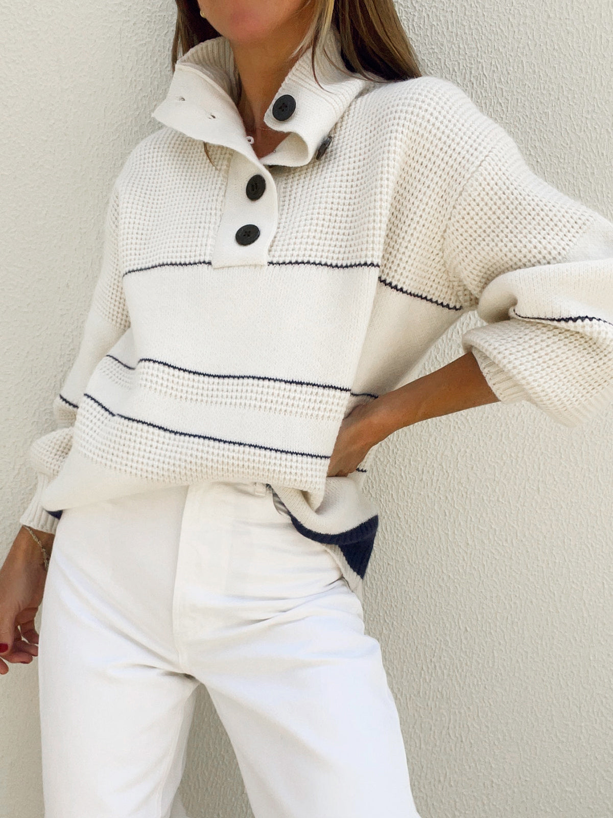 Open Collar Button Up Sweater Open Collar Button Up Sweater