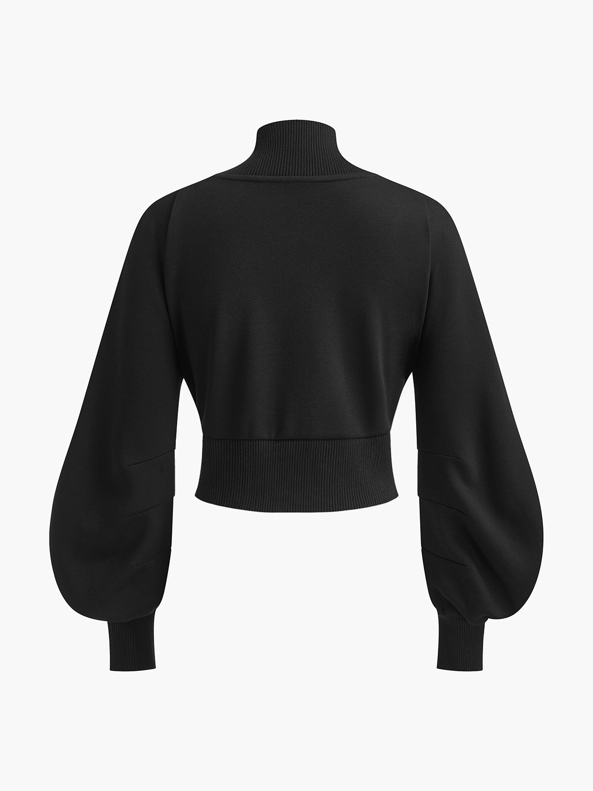Puff-Sleeve Denim Panel Slim Jacket Puff-Sleeve Denim Panel Slim Jacket