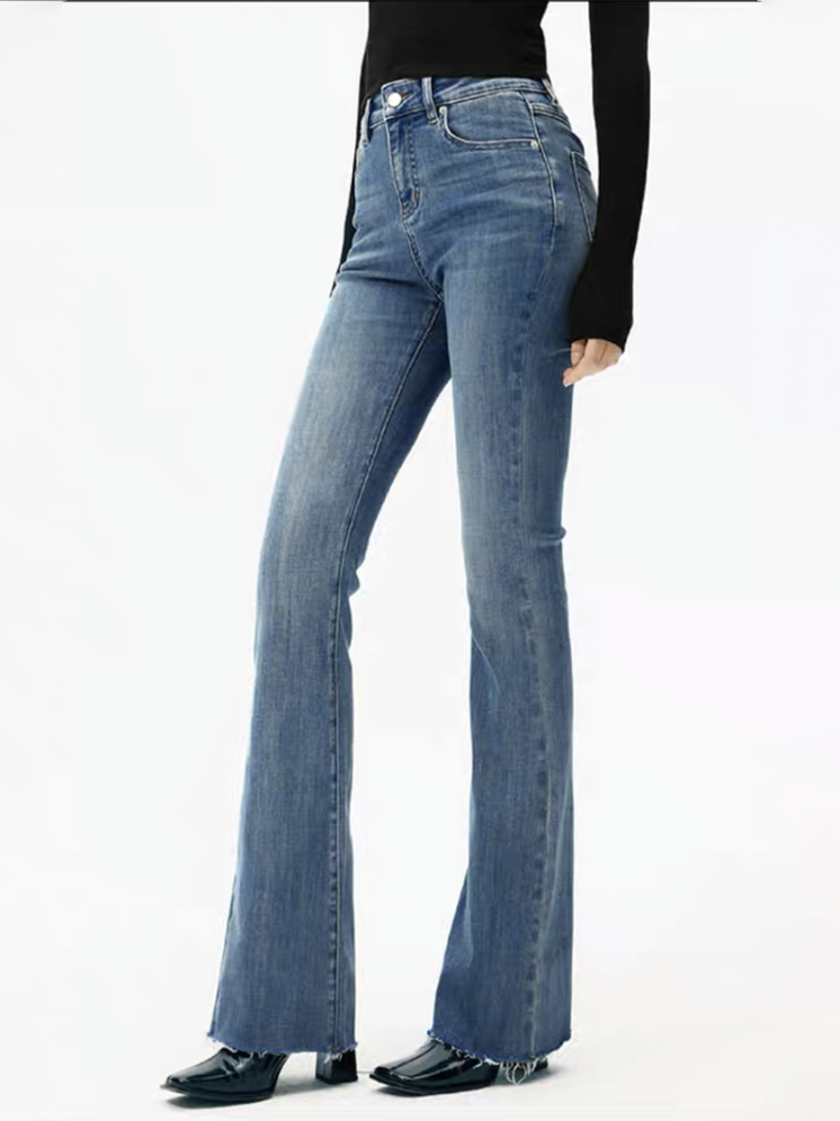 High-Waist Denim Bootcut Jeans High-Waist Denim Bootcut Jeans