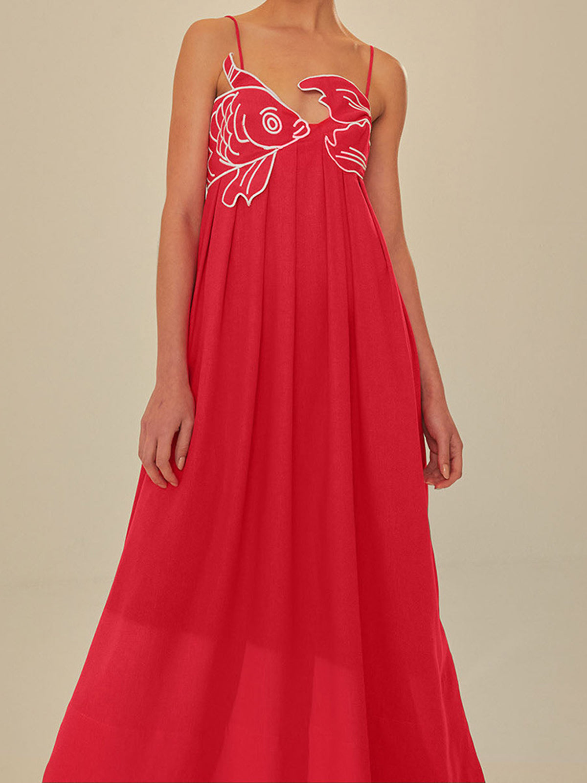 Embroidered Fish Semi-Sheer Cami Dress Embroidered Fish Semi-Sheer Cami Dress