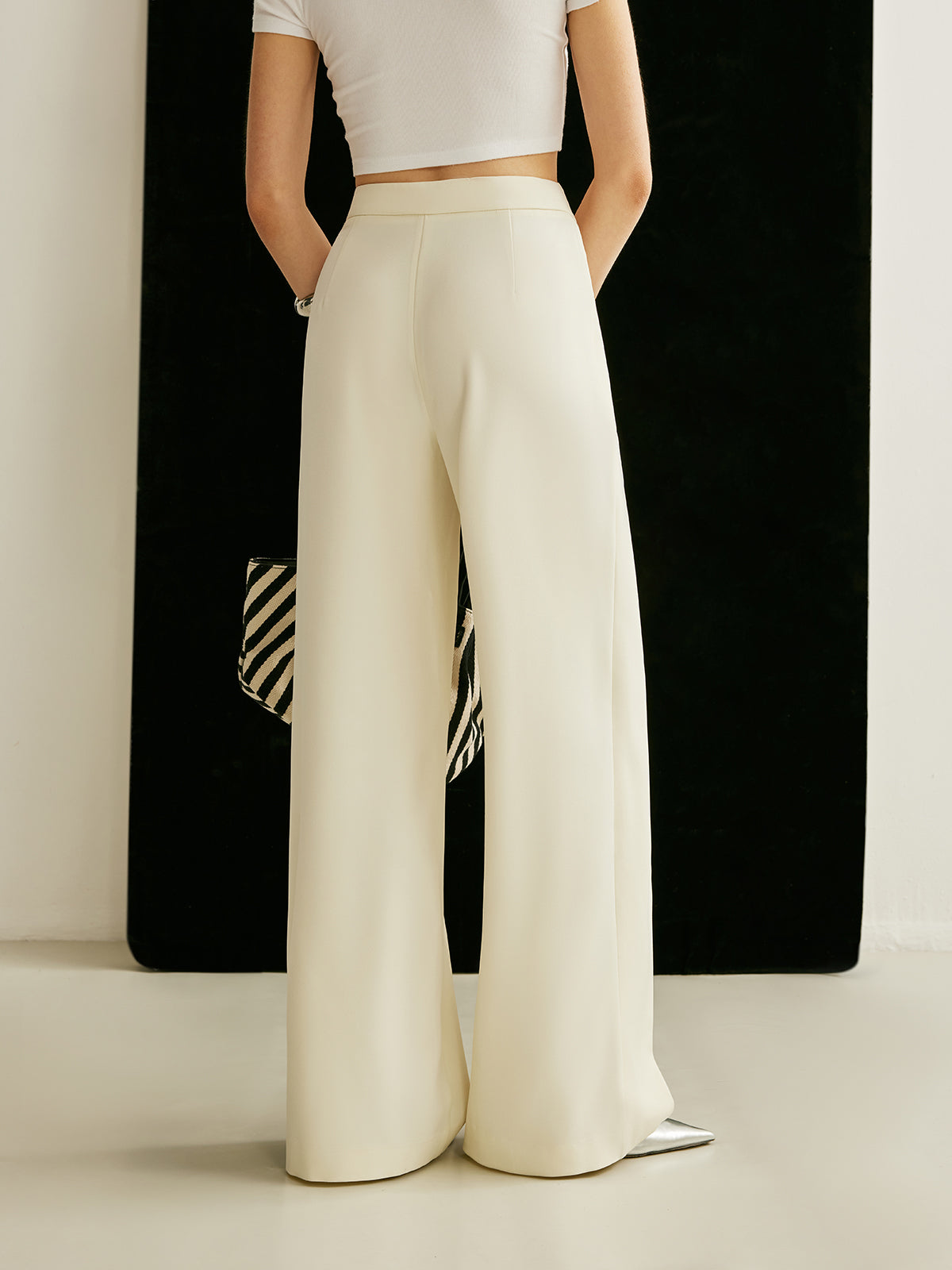 Asymmetrical Cross Wrap High-Waist Pants Asymmetrical Cross Wrap High-Waist Pants