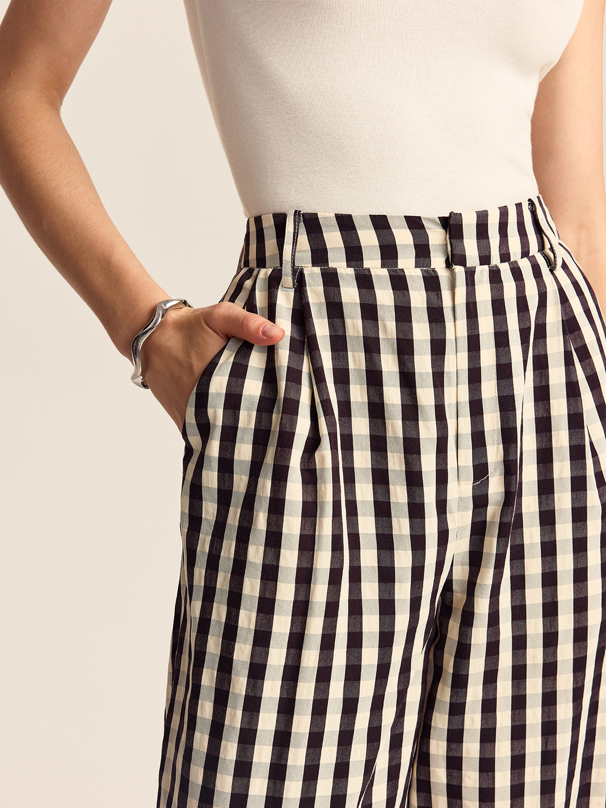 Gingham Wide-Leg Pants Gingham Wide-Leg Pants