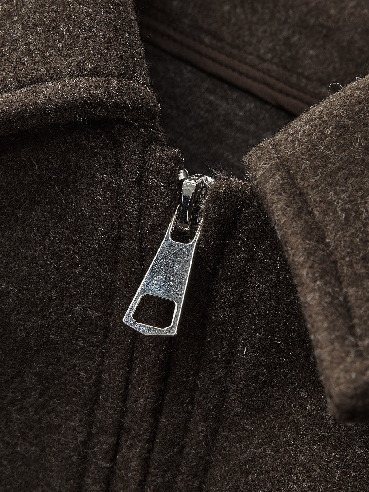 Plain Zipper Tweed Jacket Plain Zipper Tweed Jacket