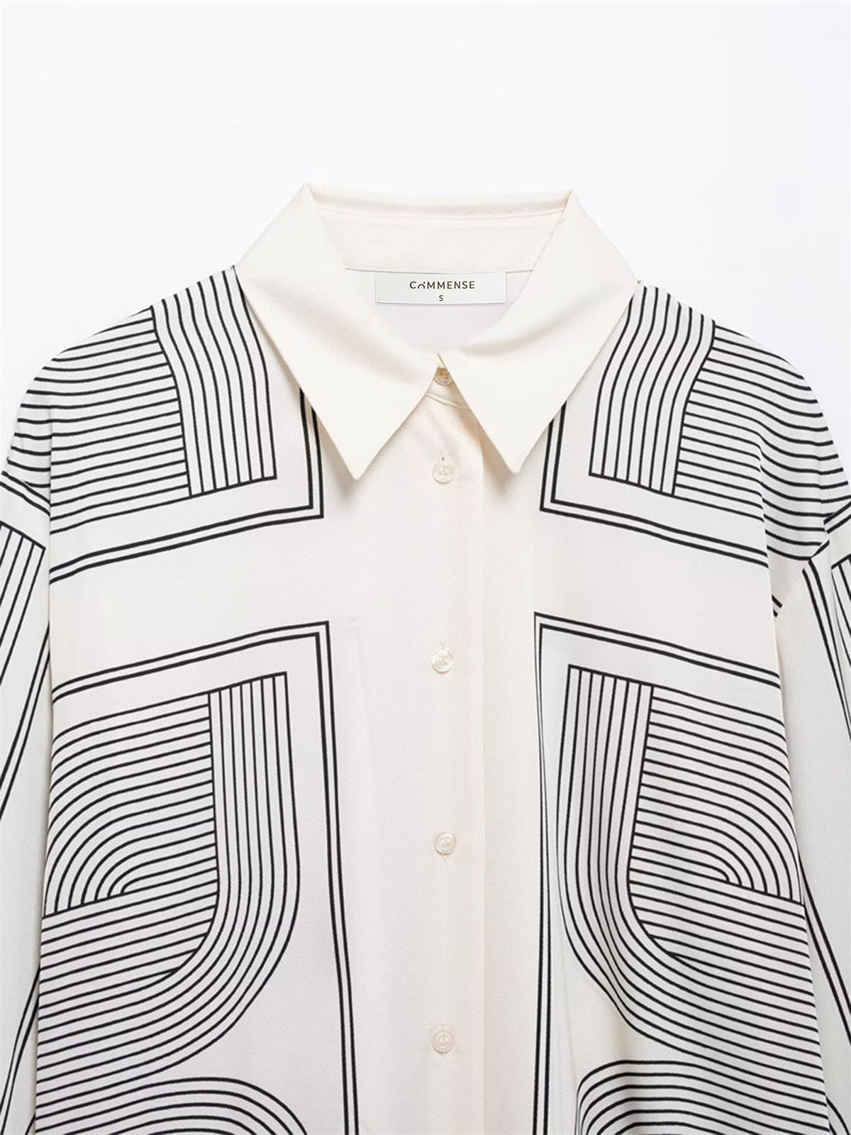 Vintage Print Lapel Long Sleeve Shirt Vintage Print Lapel Long Sleeve Shirt