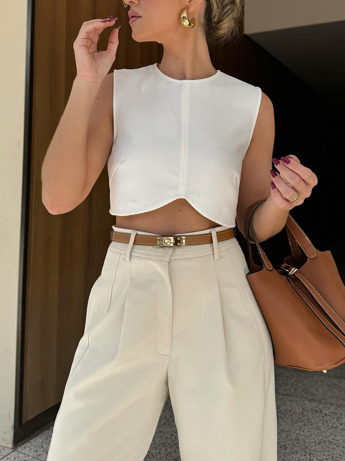 Pleated Cropped Pants Pleated Cropped Pants