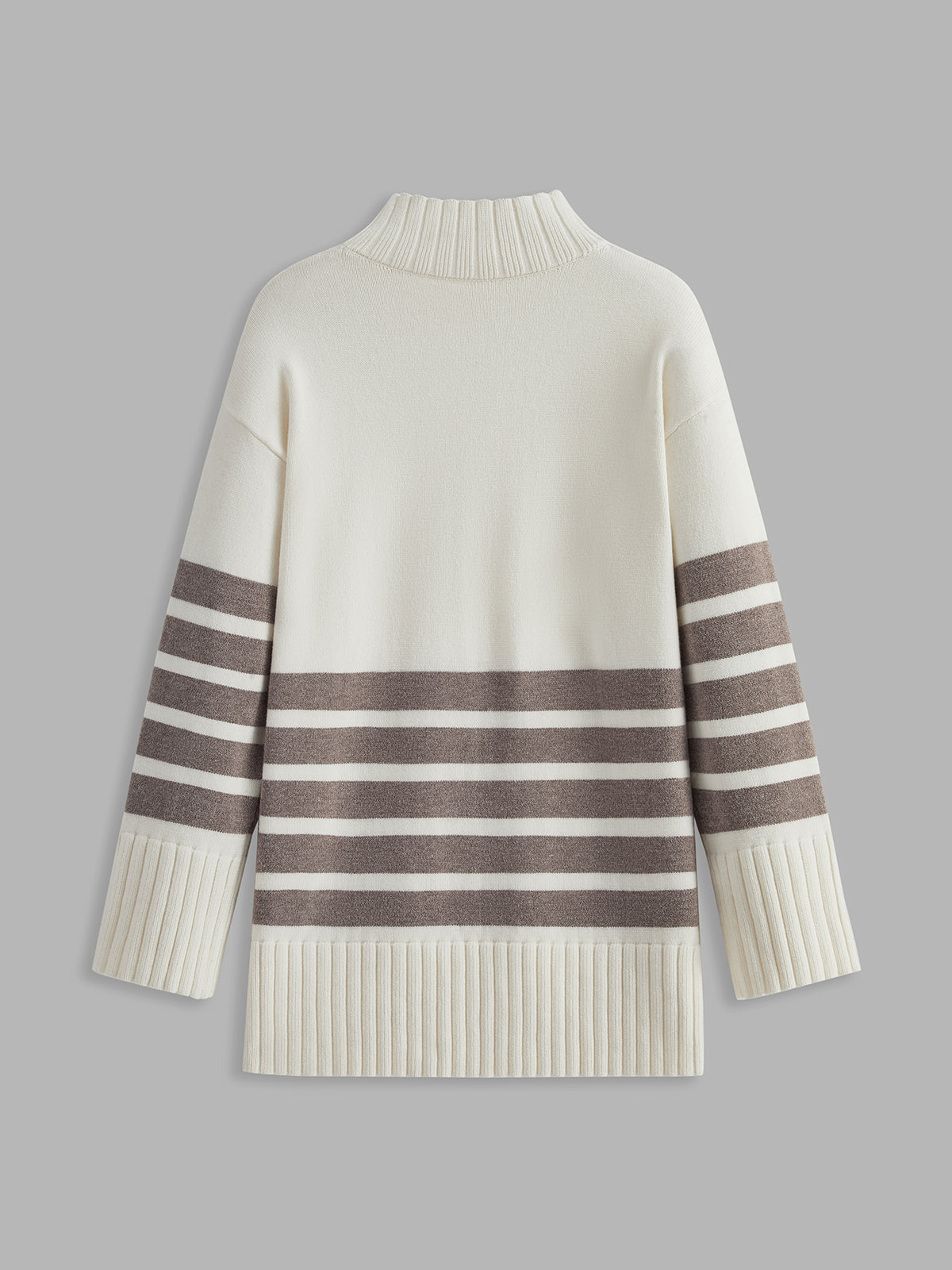 Miss Paris Mock Neck Stripe Sweater Miss Paris Mock Neck Stripe Sweater