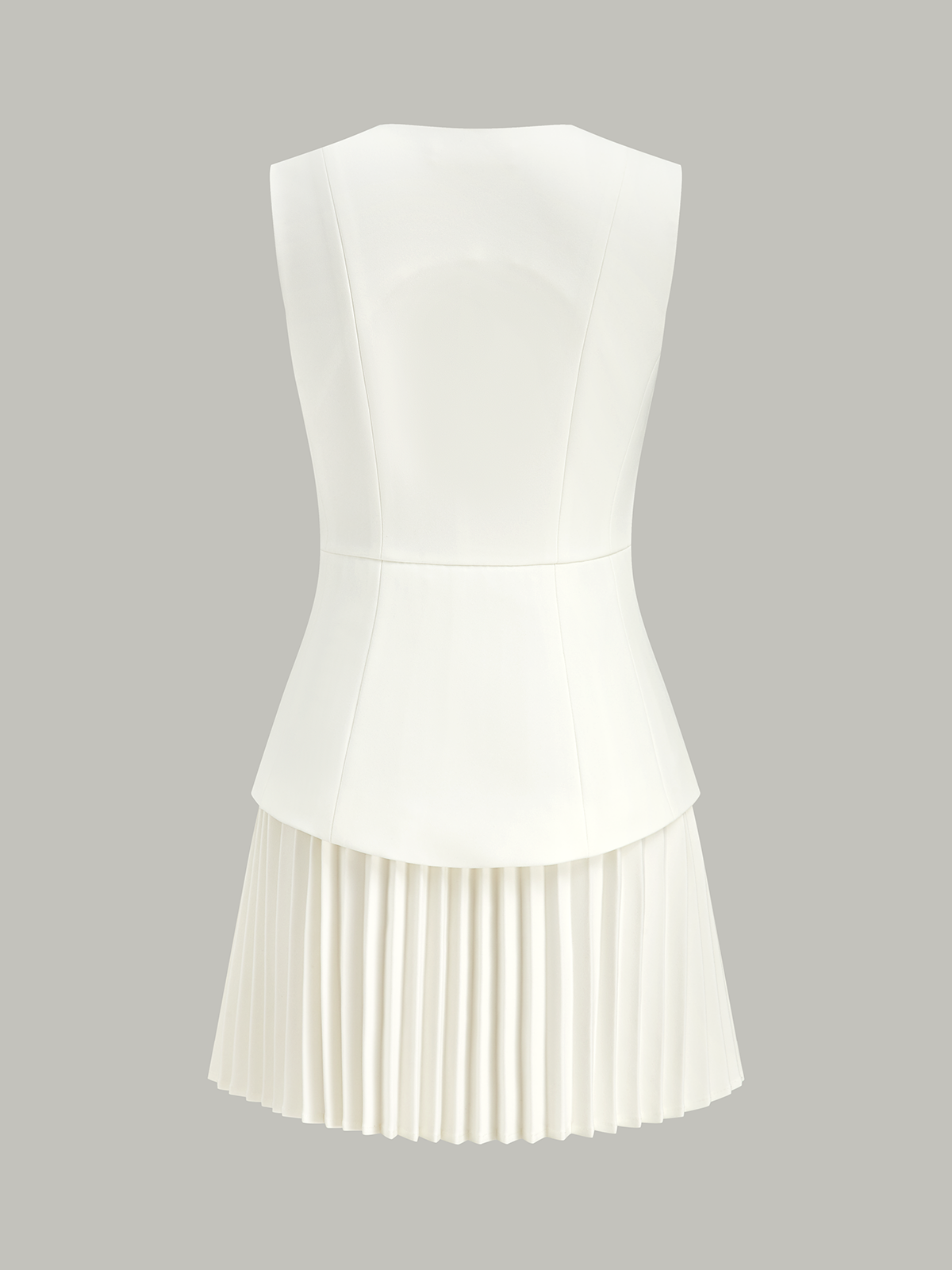 Sleeveless Metal Detail Pleated Mini Dress Sleeveless Metal Detail Pleated Mini Dress