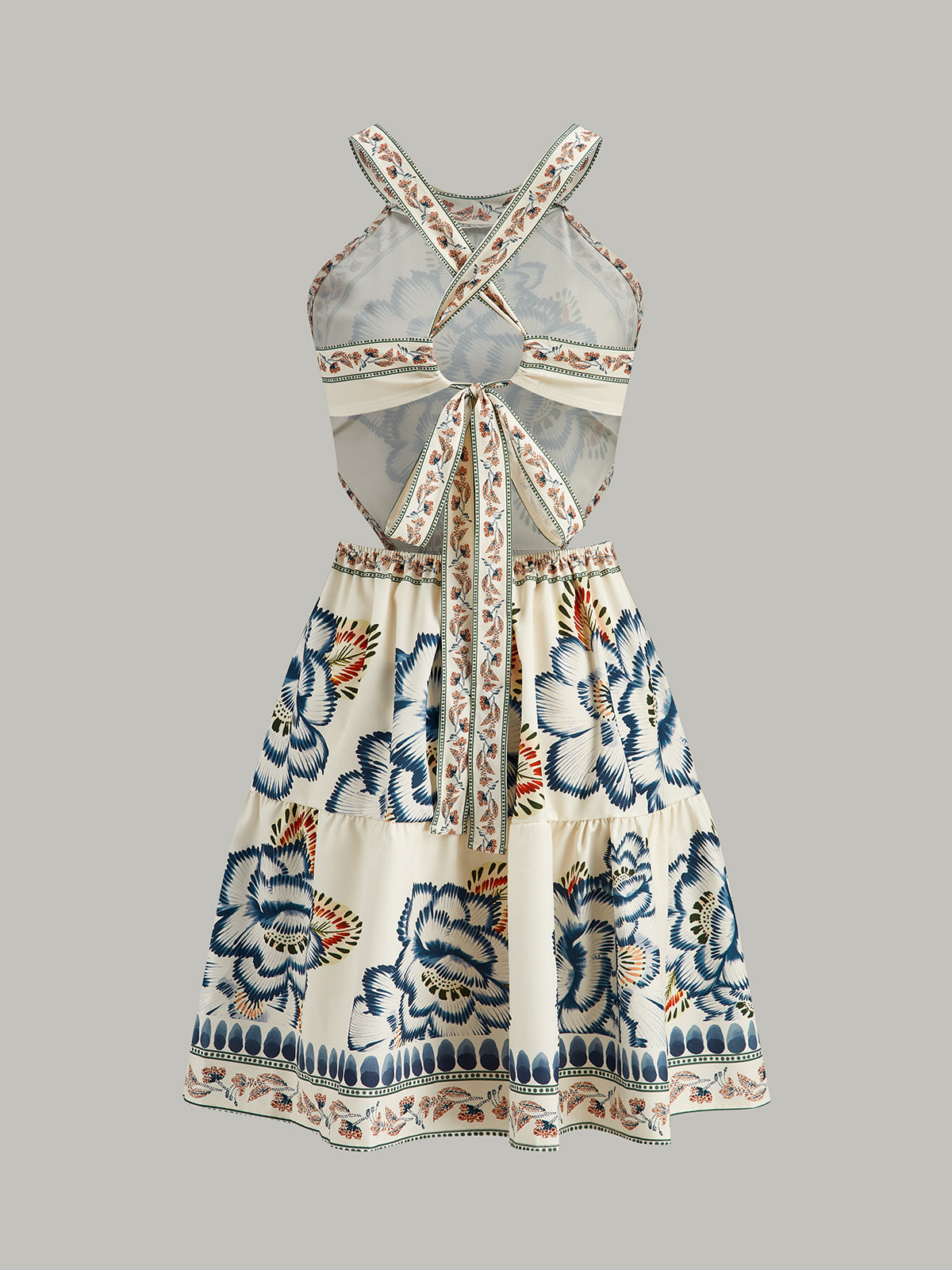 Floral Print Backless Dress Floral Print Backless Dress