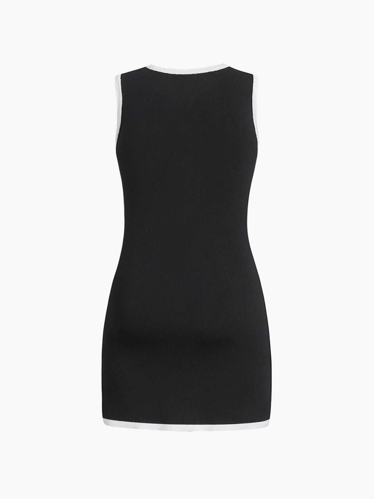 Multi Pocket Button Sleeveless Short Sweater Dress Multi Pocket Button Sleeveless Short Sweater Dress