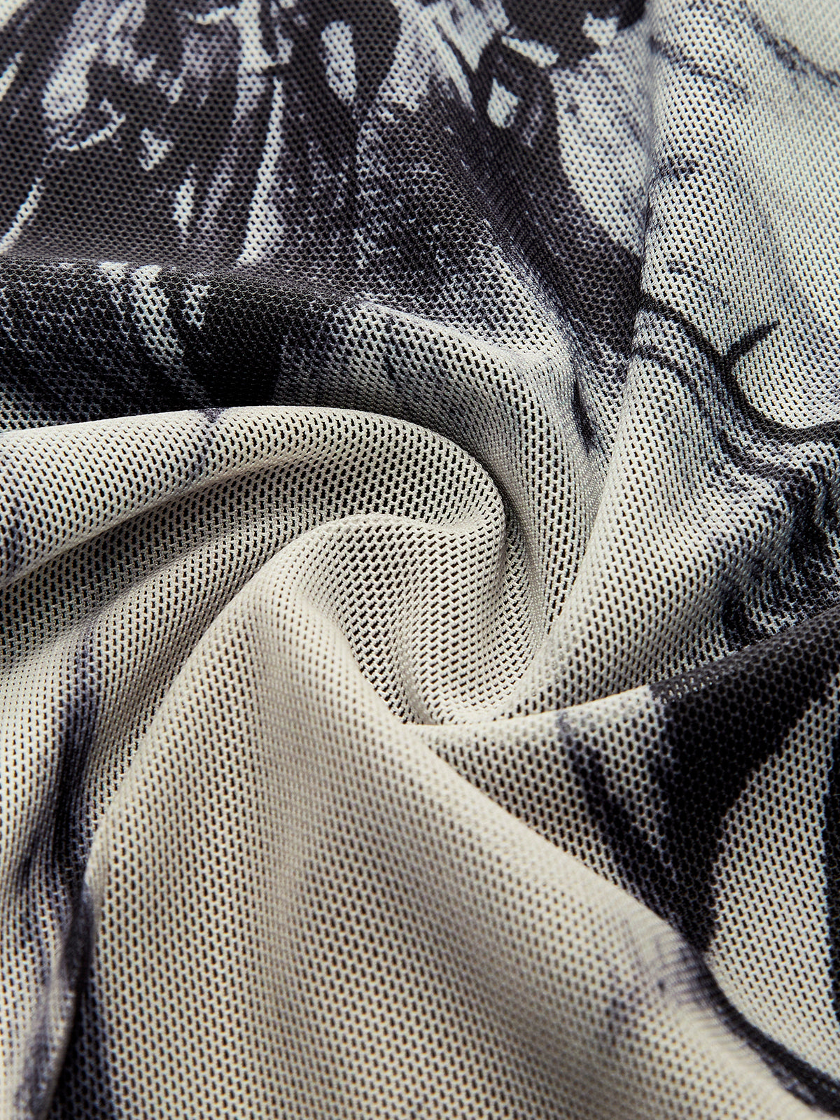 Mock Neck Printed Mesh Dress Mock Neck Printed Mesh Dress