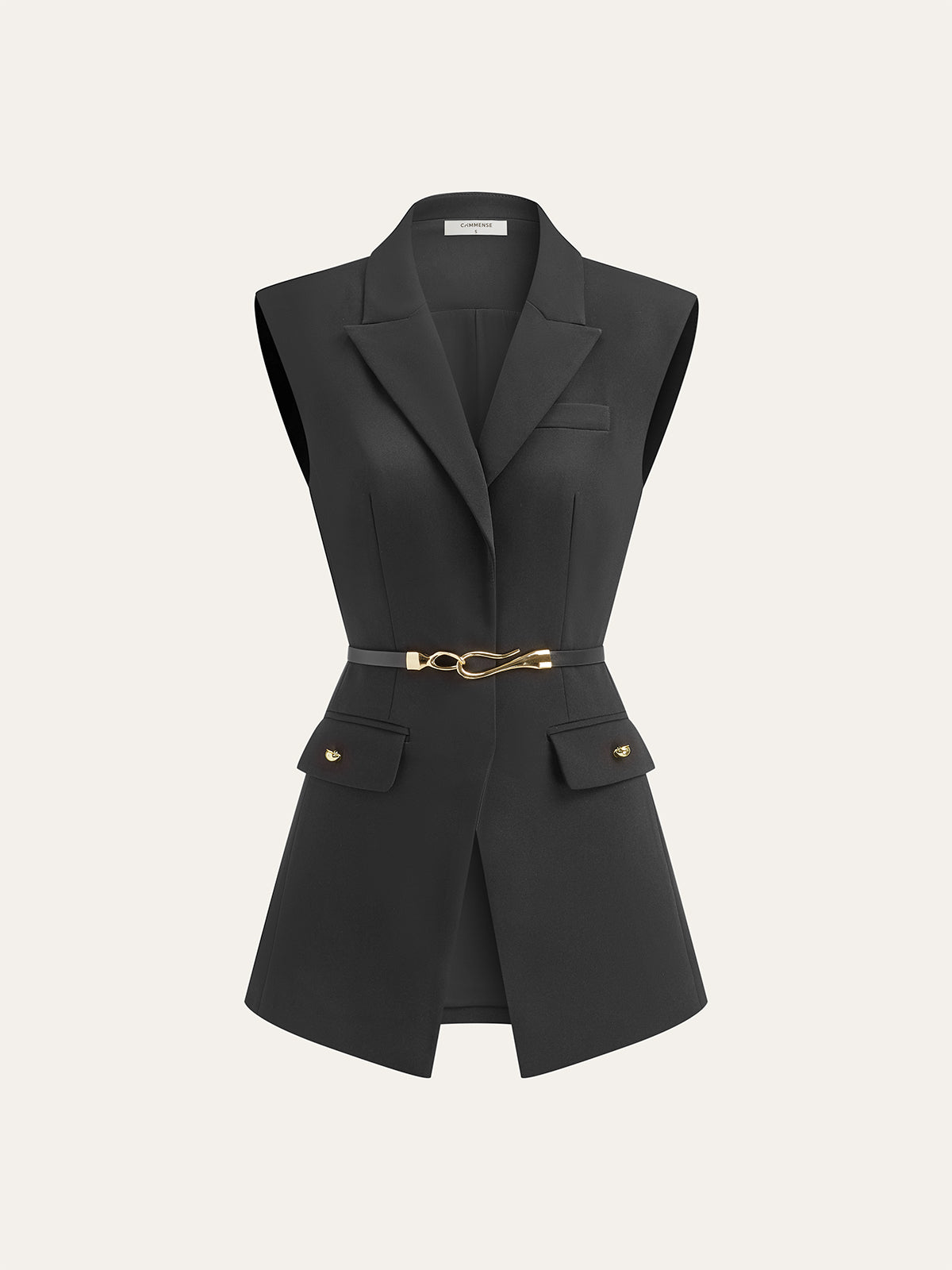 Belted Cap Sleeve Vest Belted Cap Sleeve Vest