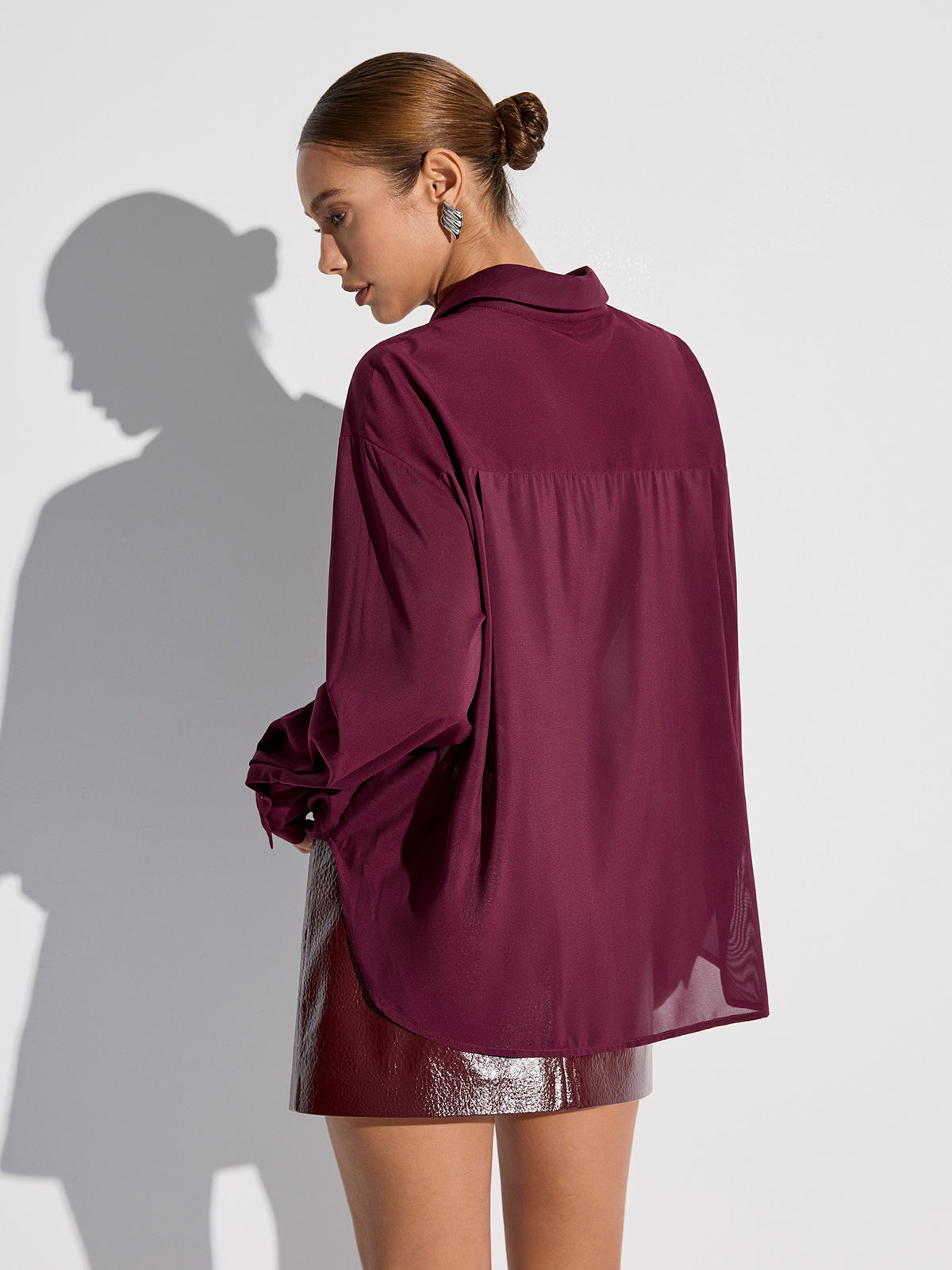 Semi-Sheer Chiffon Button Shirt Semi-Sheer Chiffon Button Shirt
