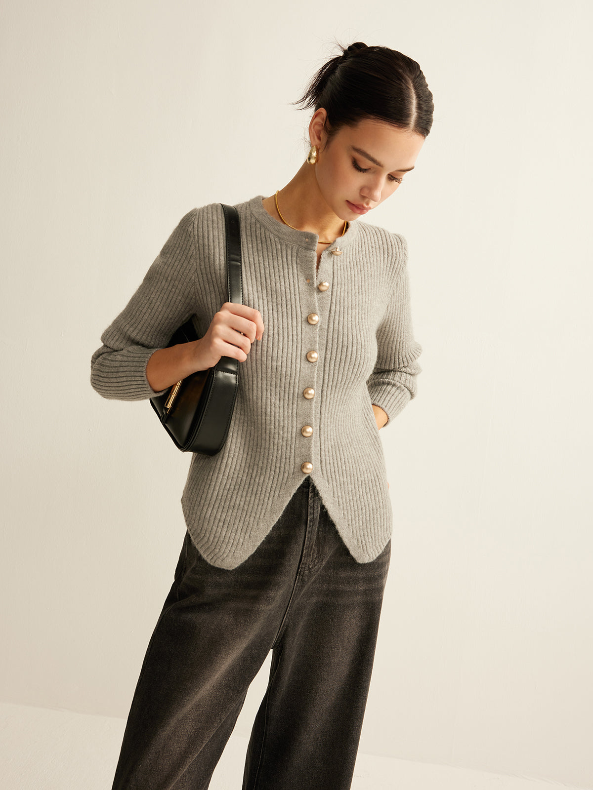 Button Down Split Cardigan Button Down Split Cardigan