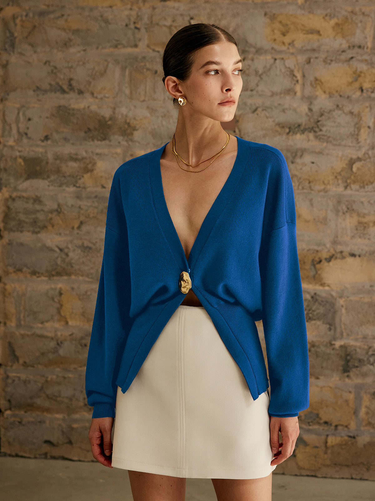 Golden Button Plain Cardigan Golden Button Plain Cardigan