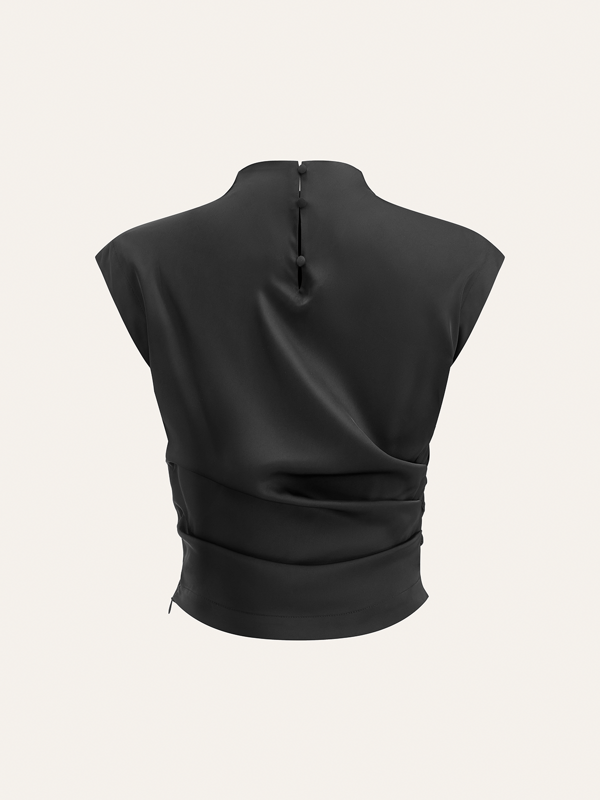 Mock Neck Cap Sleeve Ruched Top Mock Neck Cap Sleeve Ruched Top
