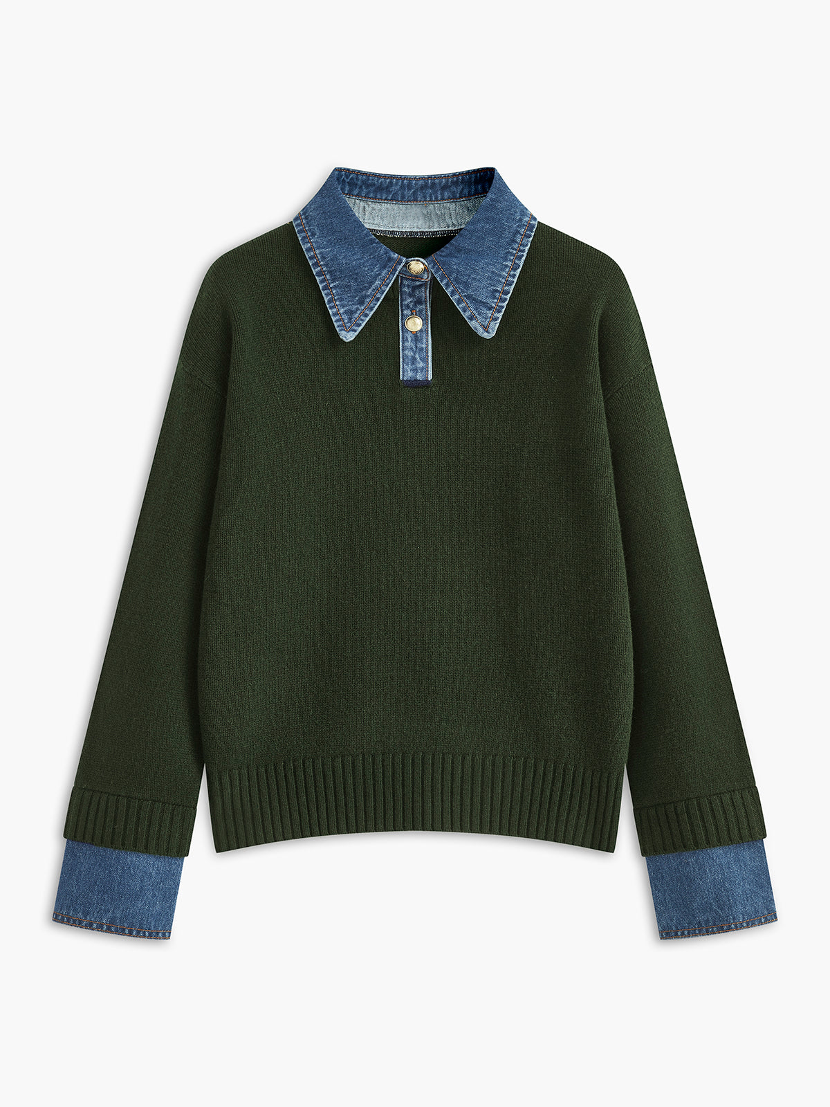 2 in 1 Panel Lapel Sweater 2 in 1 Panel Lapel Sweater