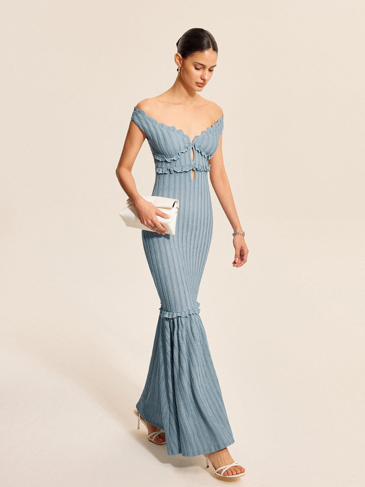 Off-Shoulder Ruffle Detail Dress Off-Shoulder Ruffle Detail Dress
