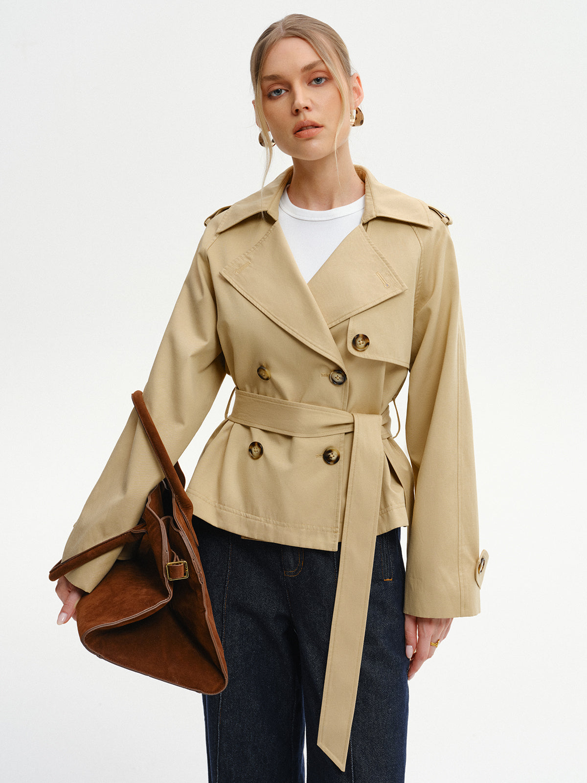 Double-Breasted Belted Trench Coat Double-Breasted Belted Trench Coat